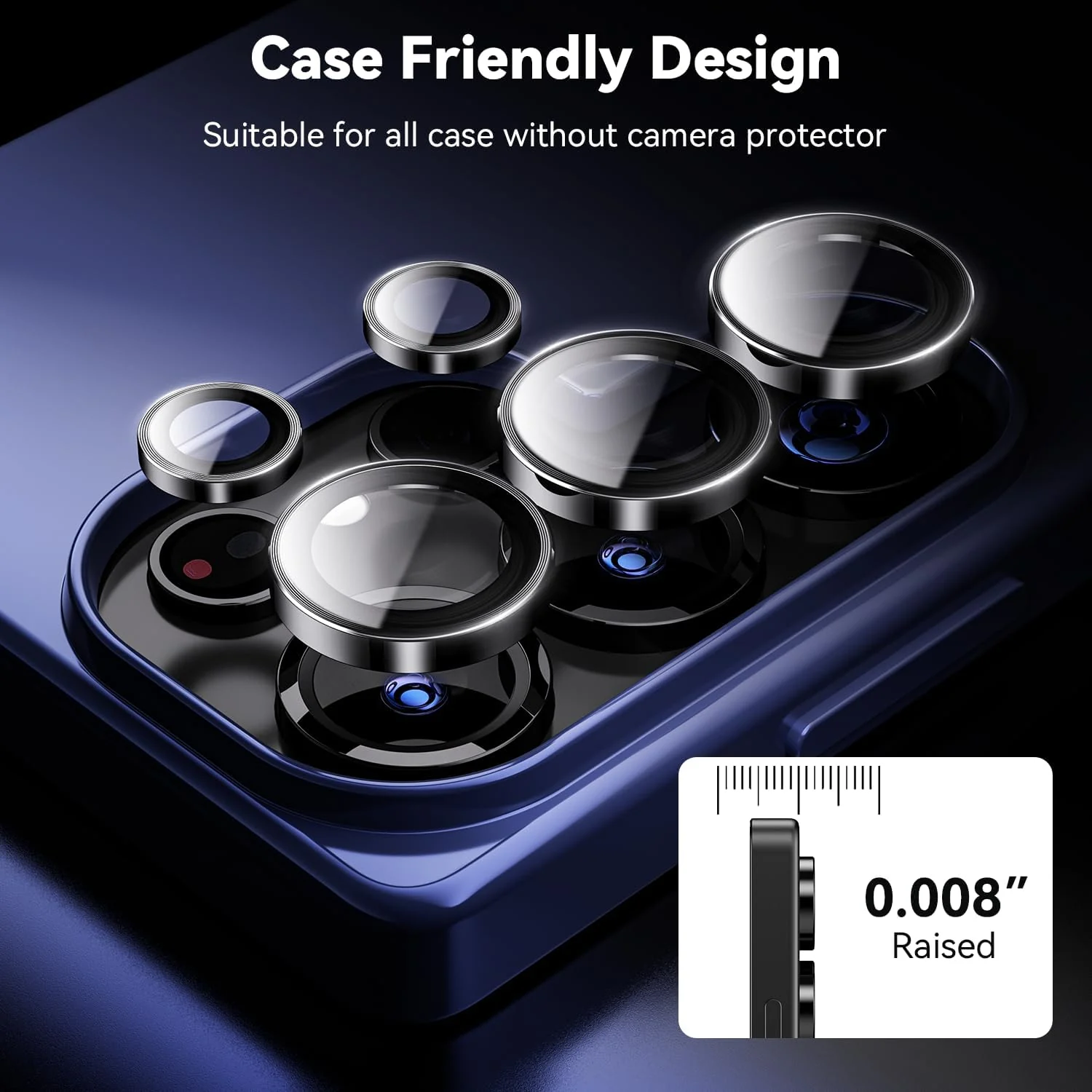 DL3 Mobilak for Samsung Galaxy S25 Ultra Camera Lens Protector, Individual Lens Protectors, Scratch-Resistant Ultra-Thin Tempered Glass with Aluminum Ring Cover, Galaxy S25 Ultra Case Friendly - Black