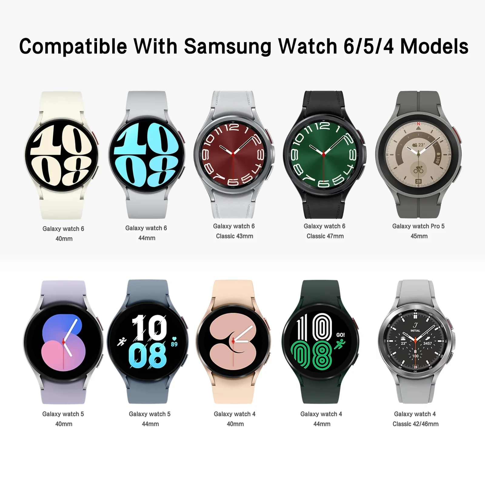 DL3 Mobilak Elastic Bands Compatible with Samsung Galaxy Watch 6 5 4 Bands 40mm 44mm/Watch 5 Pro Band 45mm/Watch 4 6 Classic Bands 42mm 43mm 46mm 47mm, Stretchy Nylon Solo Loop Strap - Black
