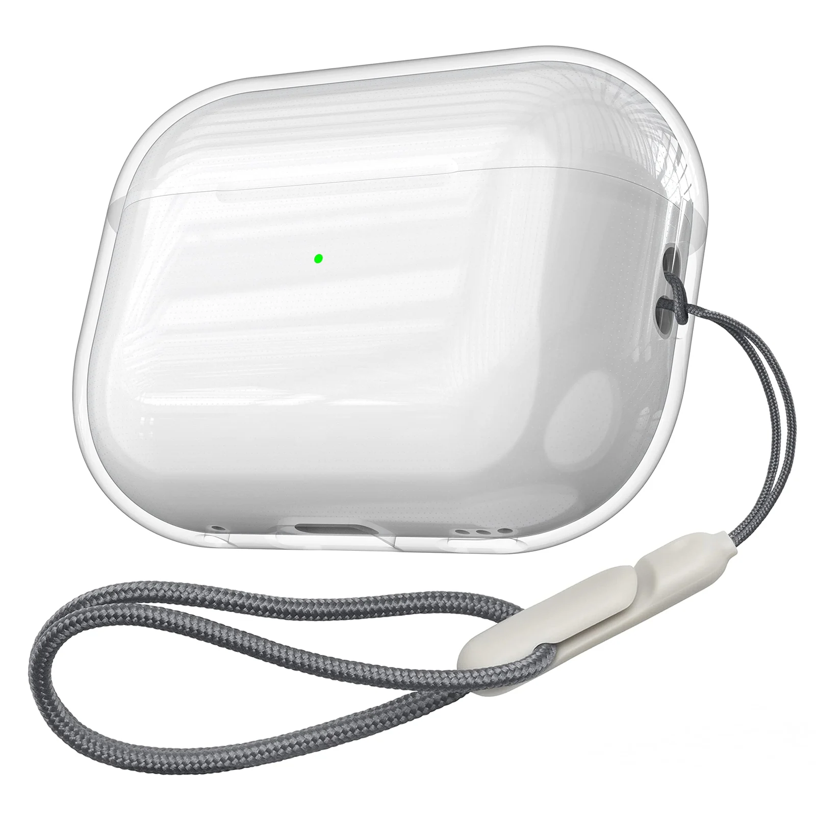 DL3 Mobilak AirPods Pro 2nd/1st Generation Case Soft TPU Protective Cover [Front LED Visible][Anti-Yellowing], TPC Protective Case With Lanyard, Case For AirPod Pro 2/1, Wireless Charging - Clear