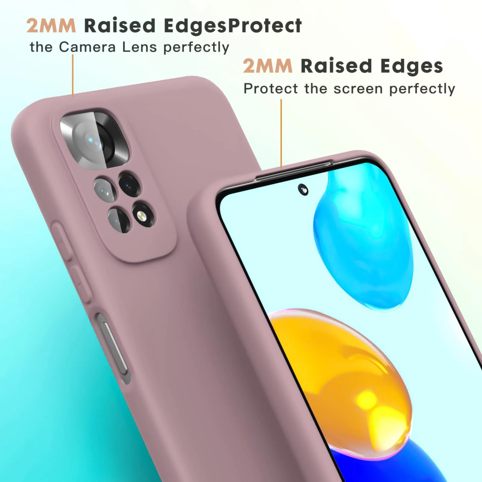DL3 Mobilak Liquid Silicone Protective Case with Soft Microfiber Lining with Full Camera Protection for Xiaomi Redmi Note 12 Pro 4G / Redmi Note 11 Pro 4G&5G - Cashmere