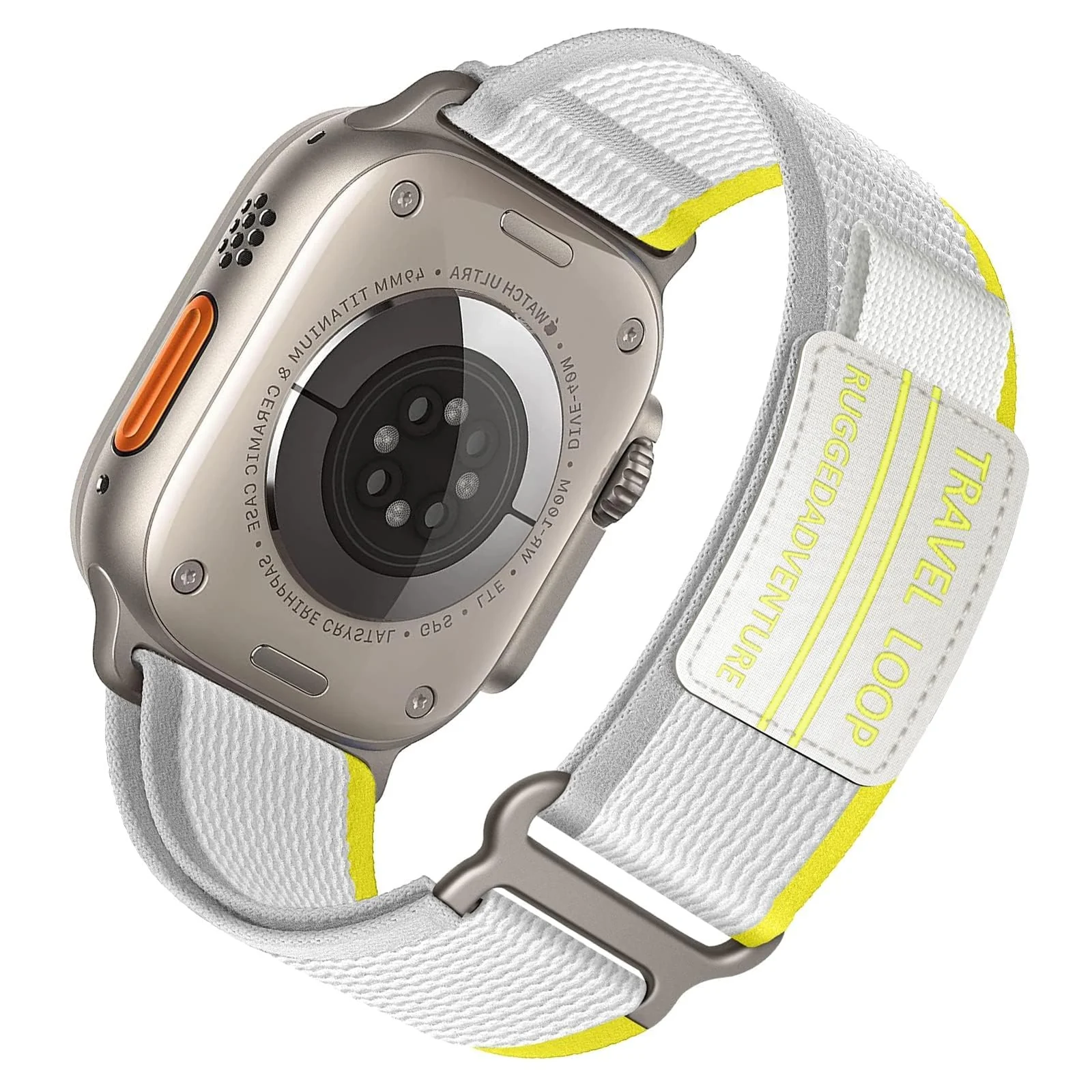 DL3 Mobilak Trail Loop Strap for Apple Watch Ultra Band 49mm 45mm 44mm 42mm iWatch Ultra Band Men Women, Rugged Sport Strap Soft Nylon Wristband for iWatch Ultra 2 Bands Series 9 8 7 6 5 4 3 2 1 SE - Yellow Beige