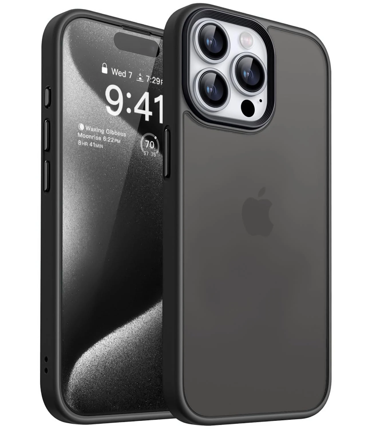 Dl3 Mobilak Matte Case for iPhone 15 Pro Max 6.7-inch, Shockproof Drop Protection, Frosted Translucent Matte Back Phone Cover, Anti-Fingerprint (Gray)