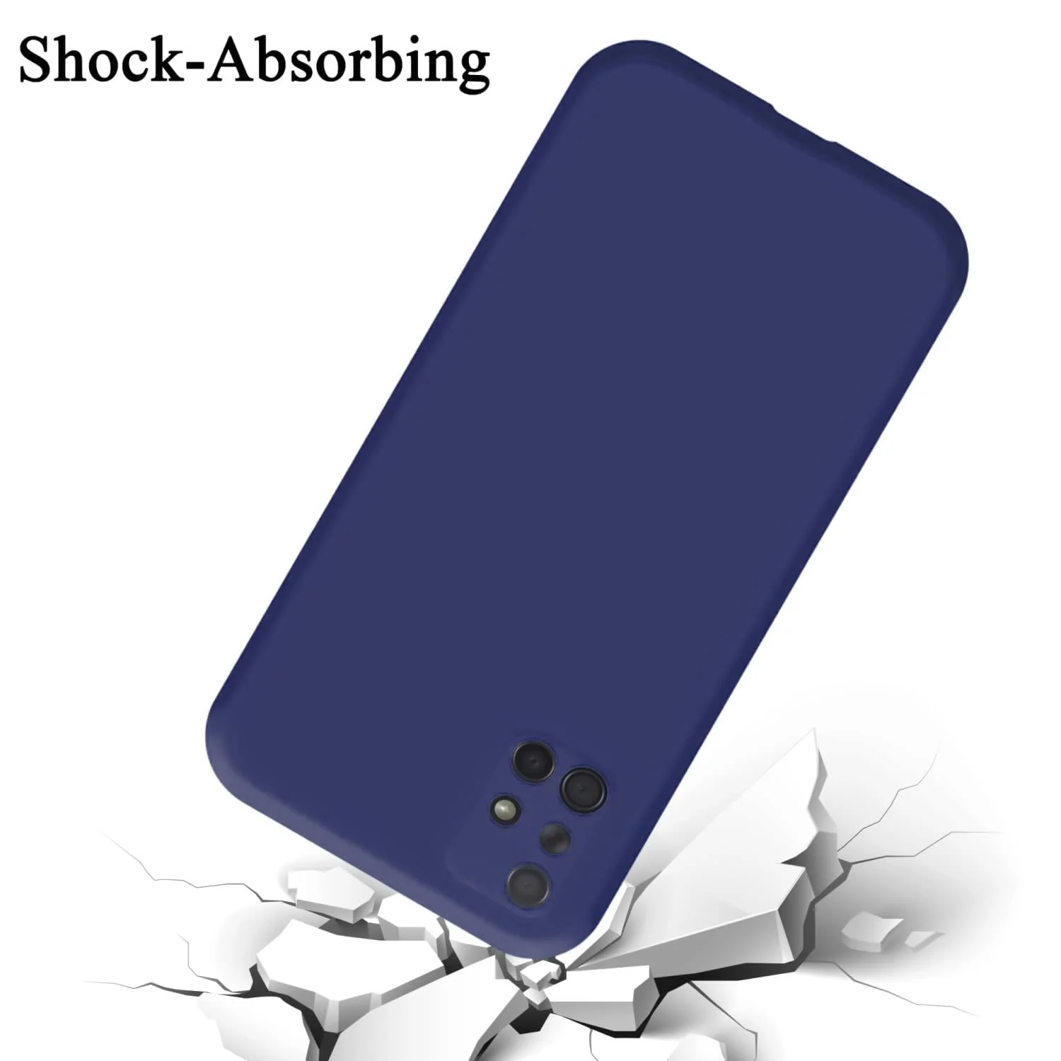 DL3 Mobilak Samsung Galaxy A71 Case, Soft Flexible Silicone Gel Rubber Bumper Cover, Full Body Shockproof Protective Phone Case - Blue 2