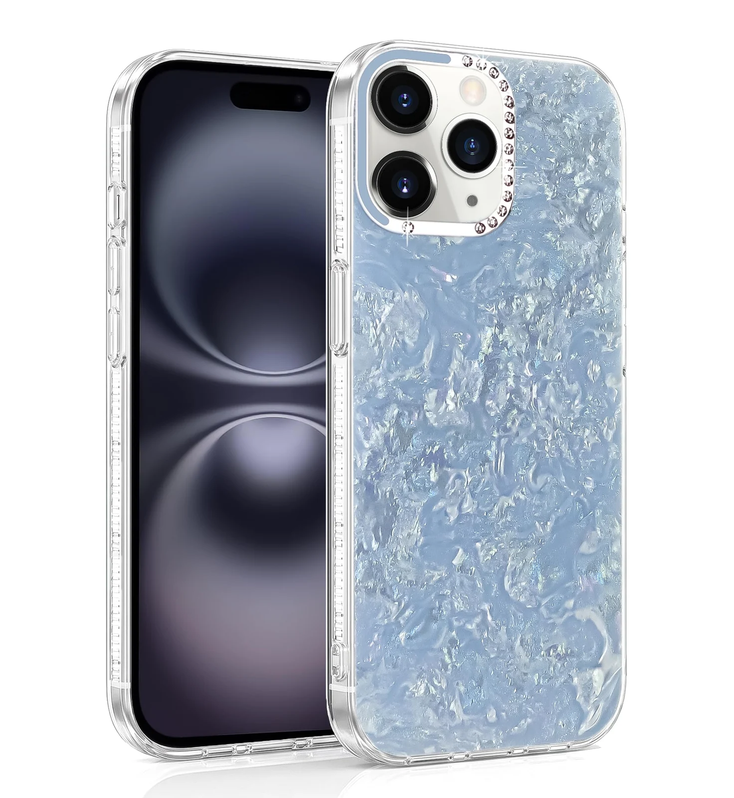 DL3 Mobilak Glitter Rhinestone Protective Case for iPhone 11 Pro Max with Shockproof Design - Sky Blue