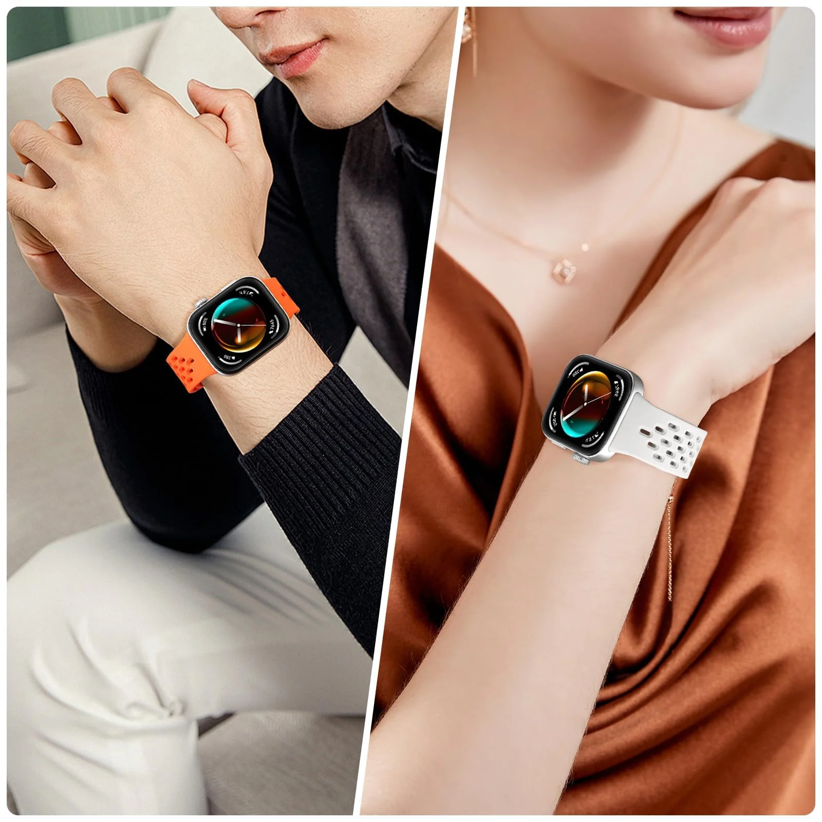 DL3 Mobilak Silicone Strap Compatible with Huawei Watch Fit 3/Fit 4/Fit 4 Pro Magnetic Metal Buckle Sport Silicone Breathable Strap for Men Women Band Quick Release Soft Replacment Wristband - White