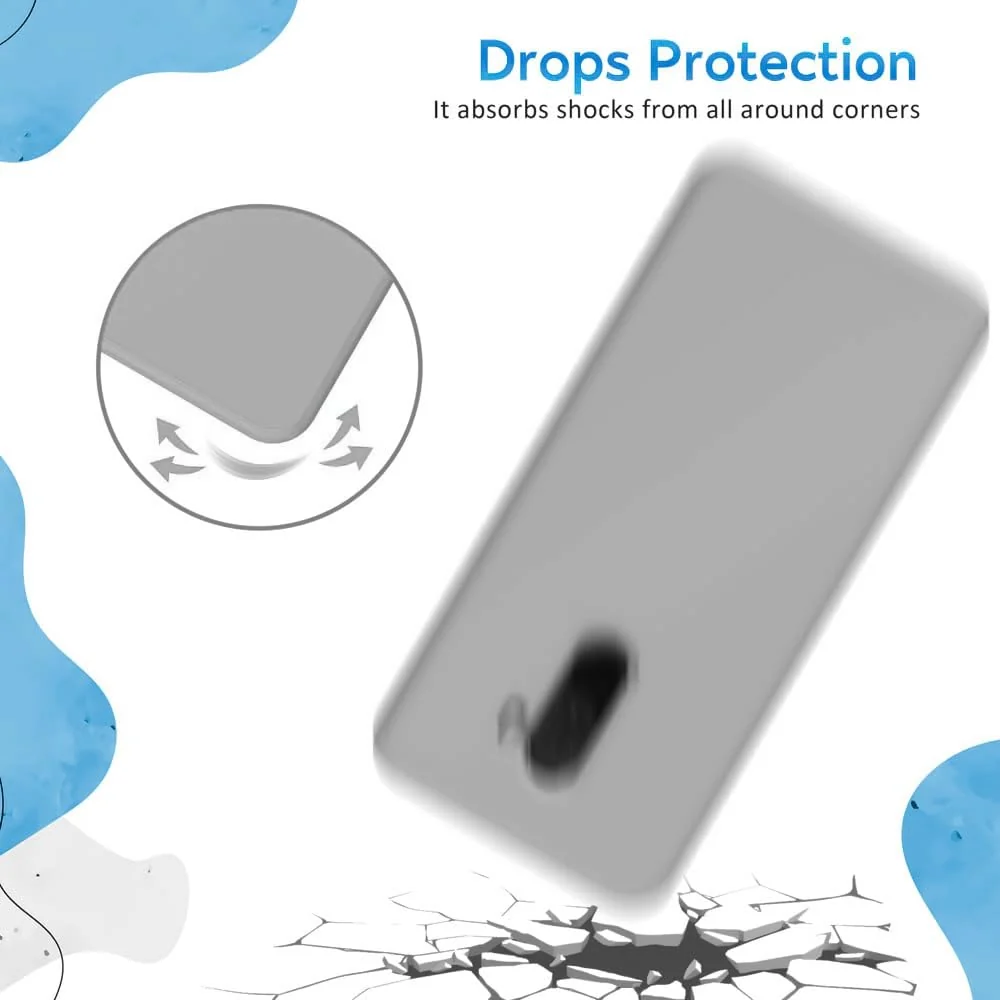 DL3 Mobilak Liquid Silicone Protective Case for Xiaomi Poco F1 with Microfiber Lining and Shockproof Design - Gray