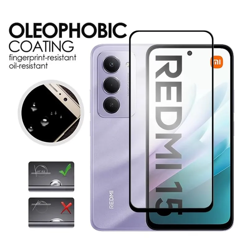 DL3 Mobilak for Xiaomi Redmi 15 4G / 5G Tempered Glass Screen Protector, 9H Hardness Anti-Scratch Tempered Glass flim, Case Friendly, Anti-Scratch - Clear