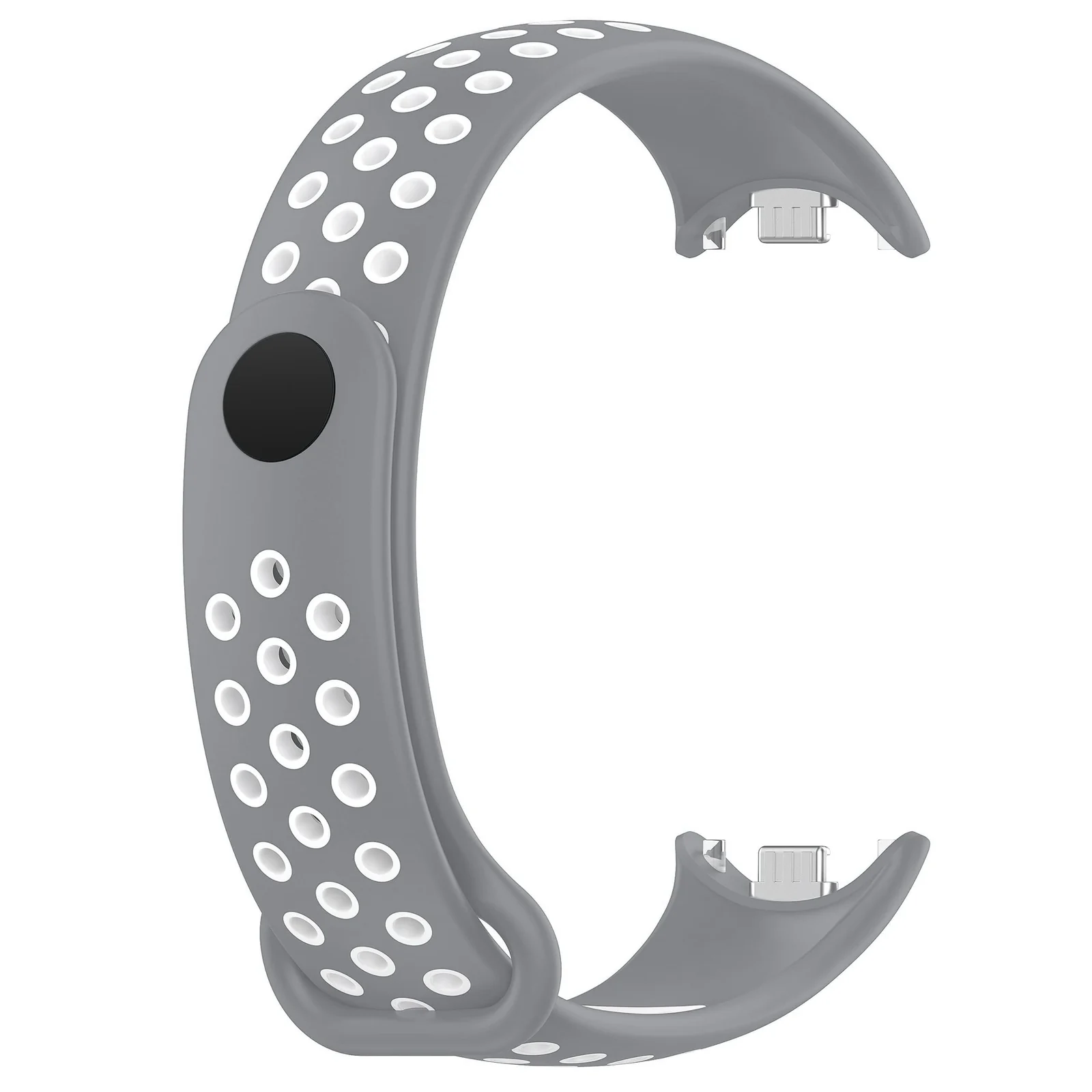 DL3 Mobilak Strap for Xiaomi Mi Band 9 / Mi Band 8, Breathable Sport Silicone Watch Band Strap, Replacement Bracelet Wristband Wrist Strap for Xiaomi Smart Band 9/Xiaomi Smart Band 8 Watch Accessories - Gray White