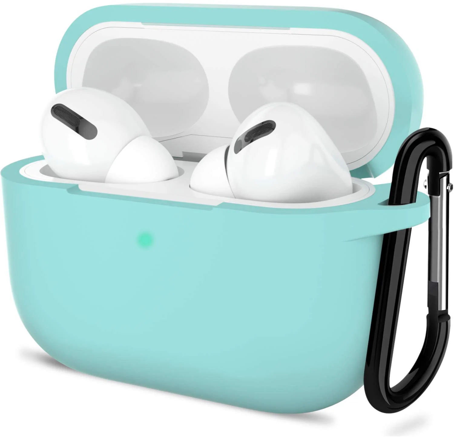 DL3 Mobilak Compatible with AirPods Pro 2nd Generation Case Cover, Protective Silicone Skin with Keychain for Women Men for Apple AirPods Pro Gen 2 (2022), Front LED Visible - Turquoise