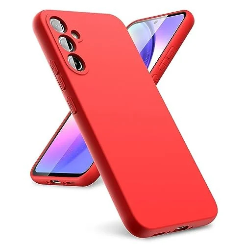 Dl3 Mobilak Samsung Galaxy S23 Case,Soft Flexible Silicone Gel Rubber Bumper Cover,Full Body Shockproof Protective Phone Case (Red)