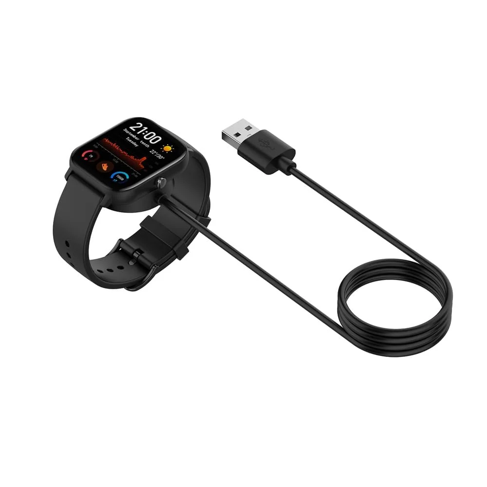 DL3 Mobilak Magnetic Charger Compatible With Amazfit T-Rex/Amazfit GTS/Amazfit GTR 42mm/GTR 47mm,3.3ft/1m USB Charging Cable Stand Dock Smartwatch Accessories - Black