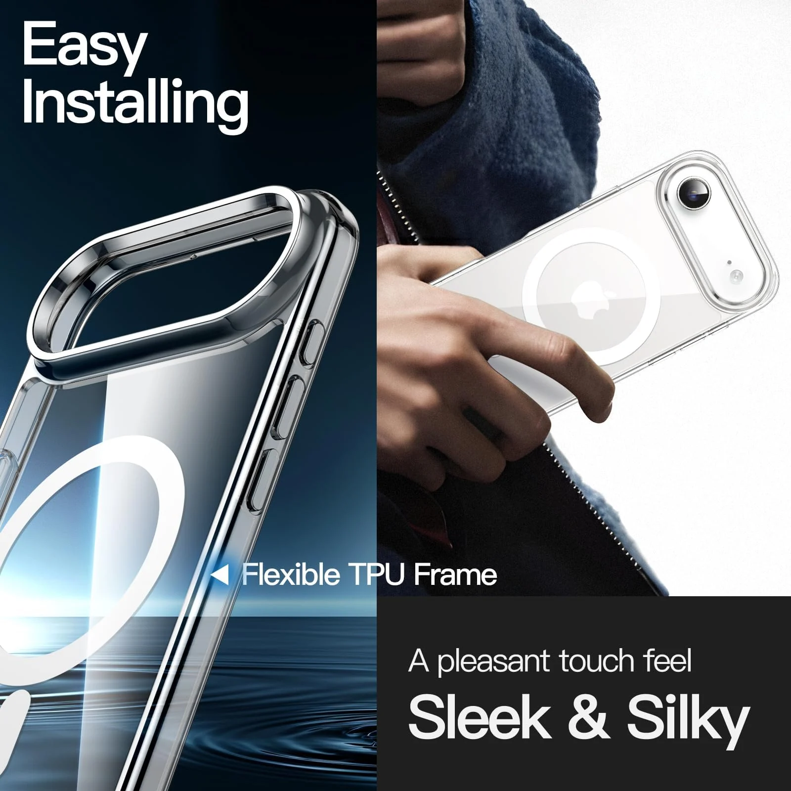 DL3 Mobilak Case For iPhone 17 Air 6.5-Inch Case Crystal [Compatible with MagSafe] Soft TPU Gel Case Flexible Silicone Anti-Scratch TPU Cover - Clear