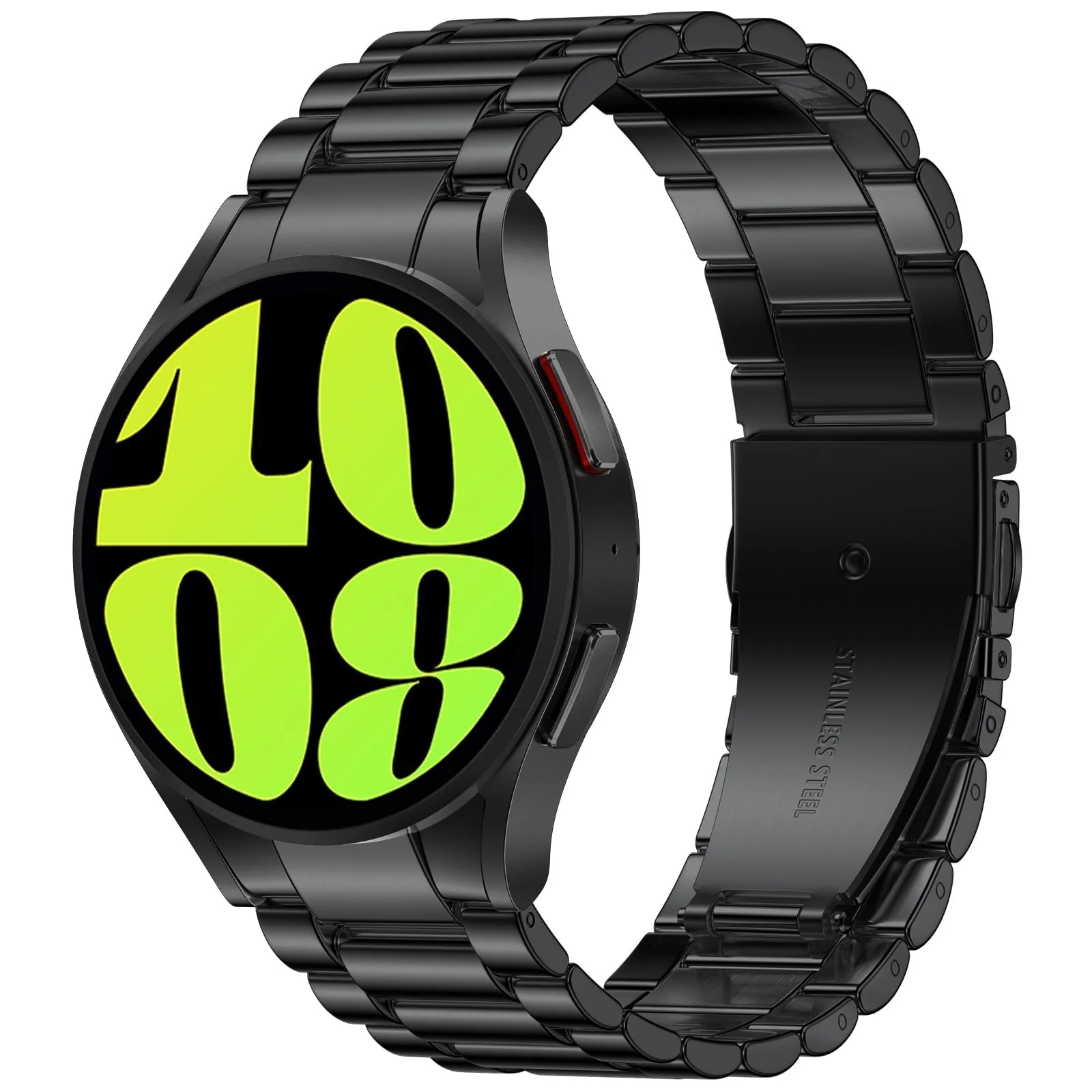 DL3 Mobilak No Gap Straps Compatible with Samsung Galaxy Watch 7/6/5/4 44mm 40mm, 20mm Metal Band for Galaxy Watch FE/6 Classic 47mm 43mm/5/5 Pro 45mm/4/4 Classic 46mm 42mm - Black