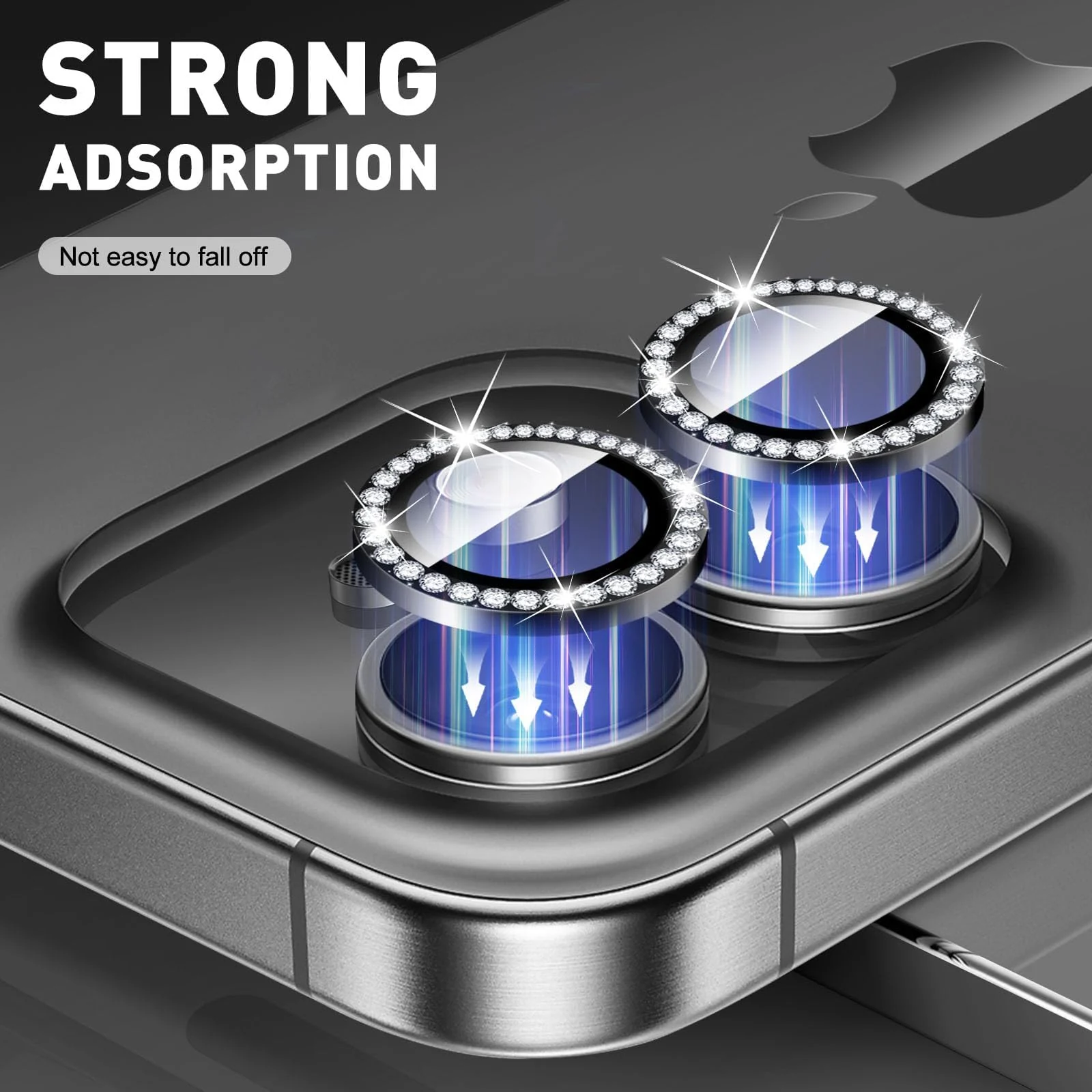 DL3 Mobilak Camera Lens Protector for iPhone 12/12 Mini/iPhone 11 Accessories, 9H Tempered Glass Metal Individual Ring Camera Cover Screen Protector, Case Friendly, Anti Scratch - Diamond Black