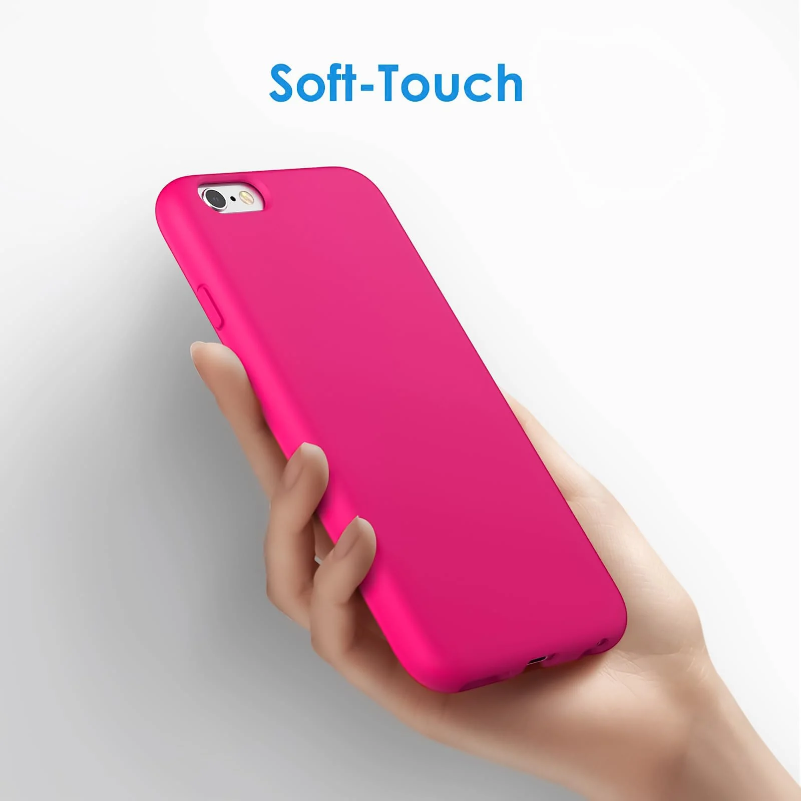 DL3 Mobilak Liquid Silicone Case for iPhone 6 / 6S, Shock-absorbing protection, Scratch-resistant surface, Soft microfiber lining - Neon Pink