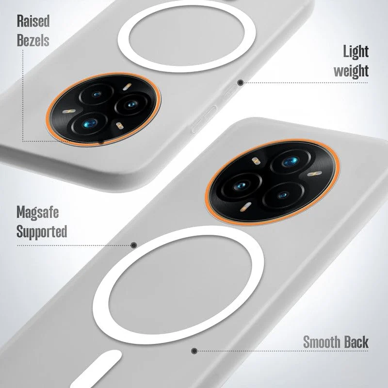 DL3 Mobilak Translucent Matte Case for Honor Magic7 Pro, Compatible with MagSafe accessories, Shock-absorbing protection, Integrated ring holder - Clear