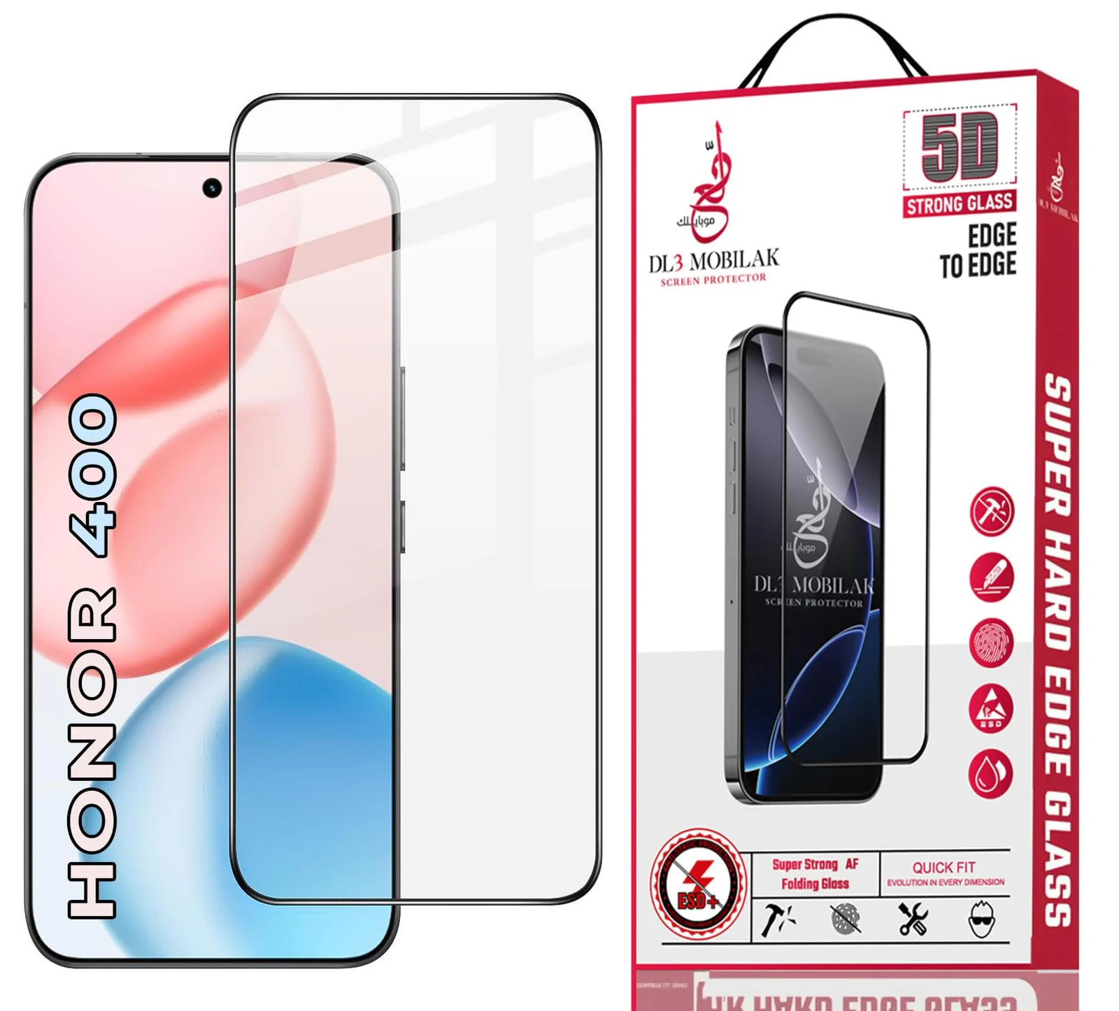 DL3 Mobilak for Honor 400 5G Tempered Glass Screen Protector, 9H Hardness Anti-Scratch Tempered Glass flim, Case Friendly, Anti-Scratch - Clear