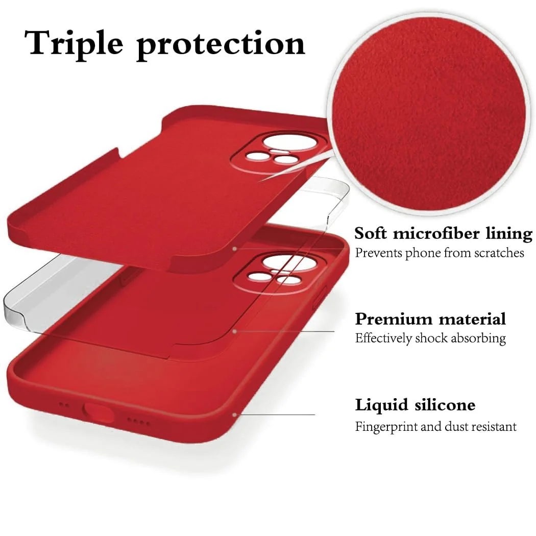 DL3 Mobilak OPPO Reno 10 5G / OPPO Reno 10 Pro 5G Case, Soft Flexible Liquid Silicone Gel Rubber Bumper Cover, Full Body Shockproof Protective Phone Case - Red