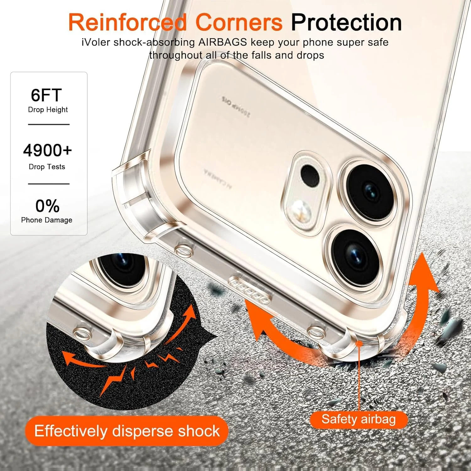 DL3 Mobilak Case Compatible with Honor 600 5G, Cover SiliconeTransparent TPU Gorilla Anti-shock Protector Camera Shockproof Corners - Clear