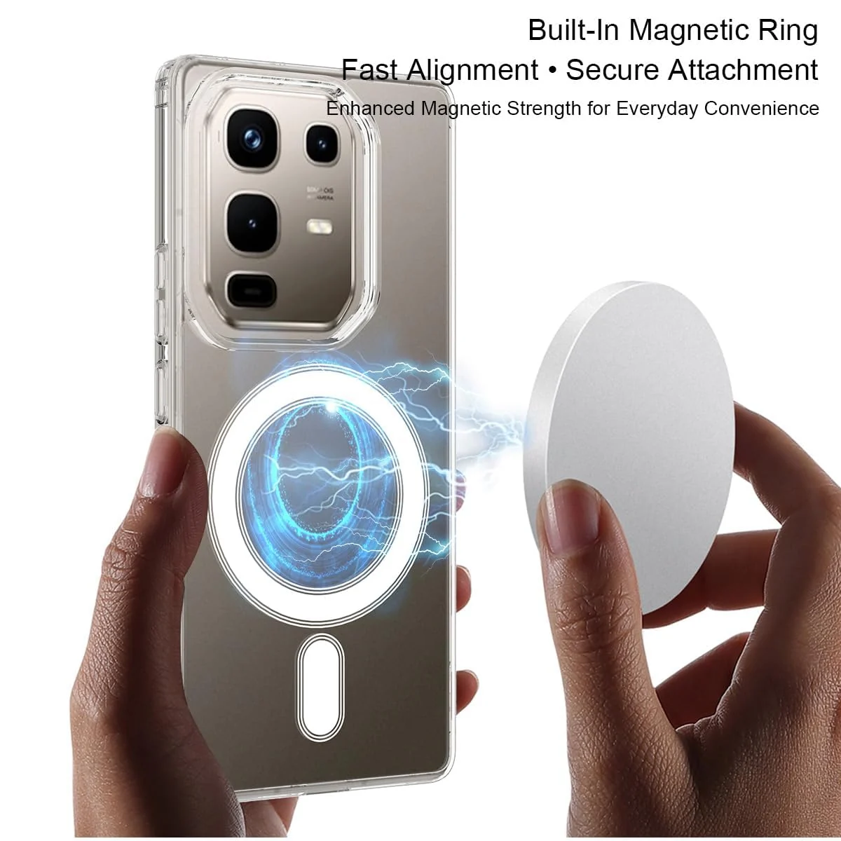 MOBIGON Slim Magnetic MagSafe-Compatible Phone Case for Infinix Note 50S, Clear