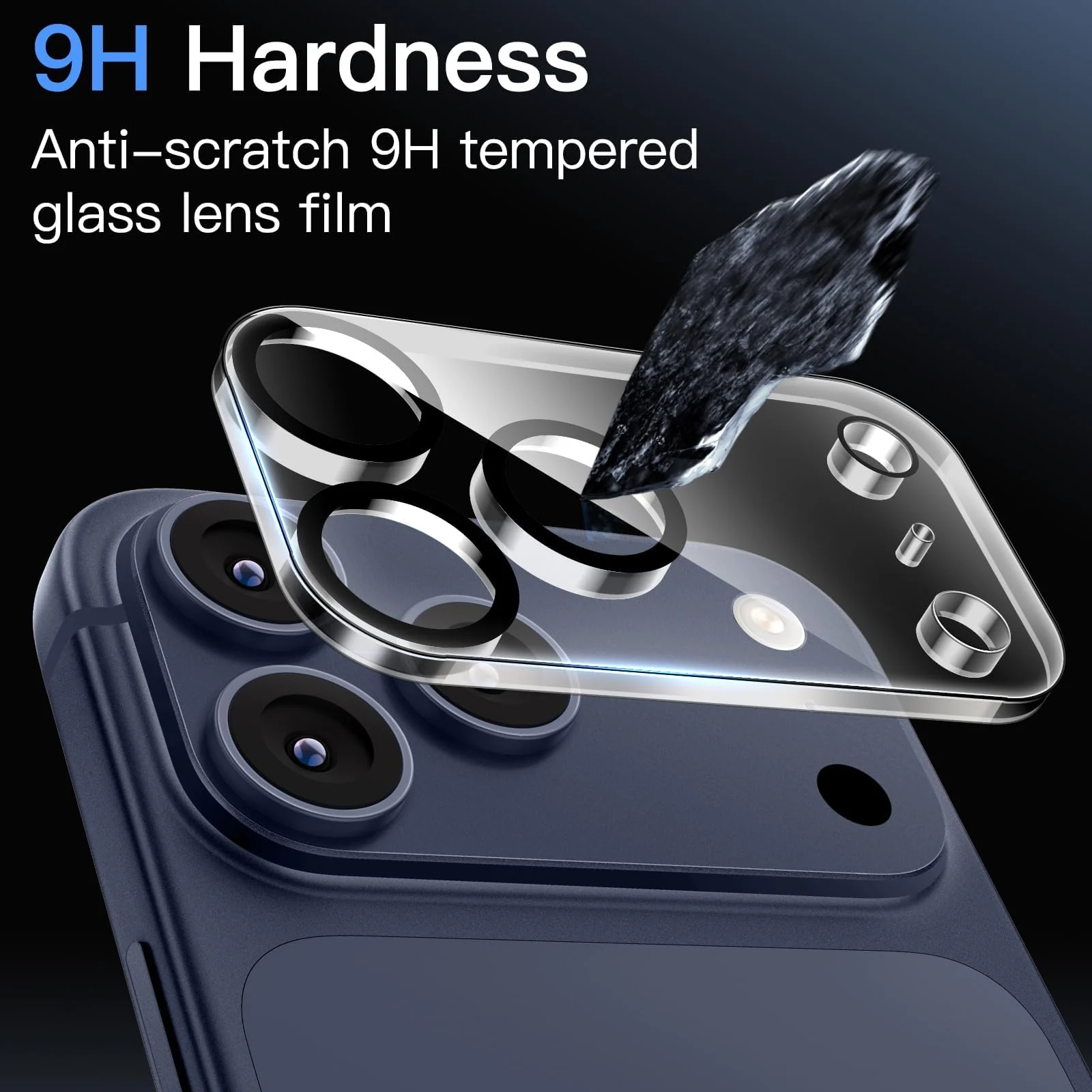 DL3 Mobilak Camera Lens Protector for iPhone 17 Pro Max 6.9-Inch, 9H Tempered Glass, Anti-Scratch, Case Friendly, Does Not Affect Night Shots, HD - Transparent
