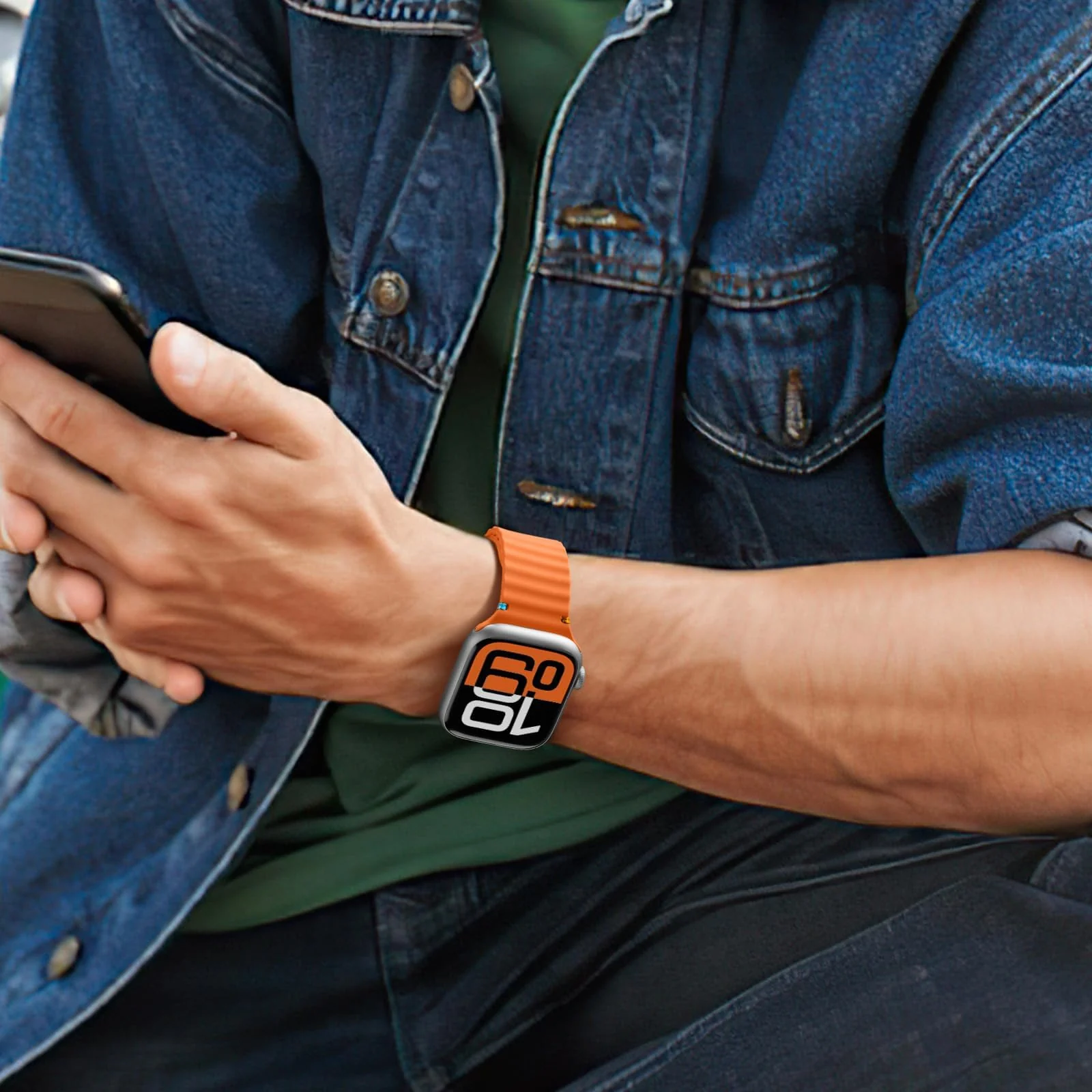 DL3 Mobilak Silicone Wave Stitching Wristband for Huawei Watch Fit 3/Watch Fit 4 Pro/Fit 4 Strap, Watchbands Breathable Sport Bands Armband Quick Release Strap Adjustable Bracelet - Orange