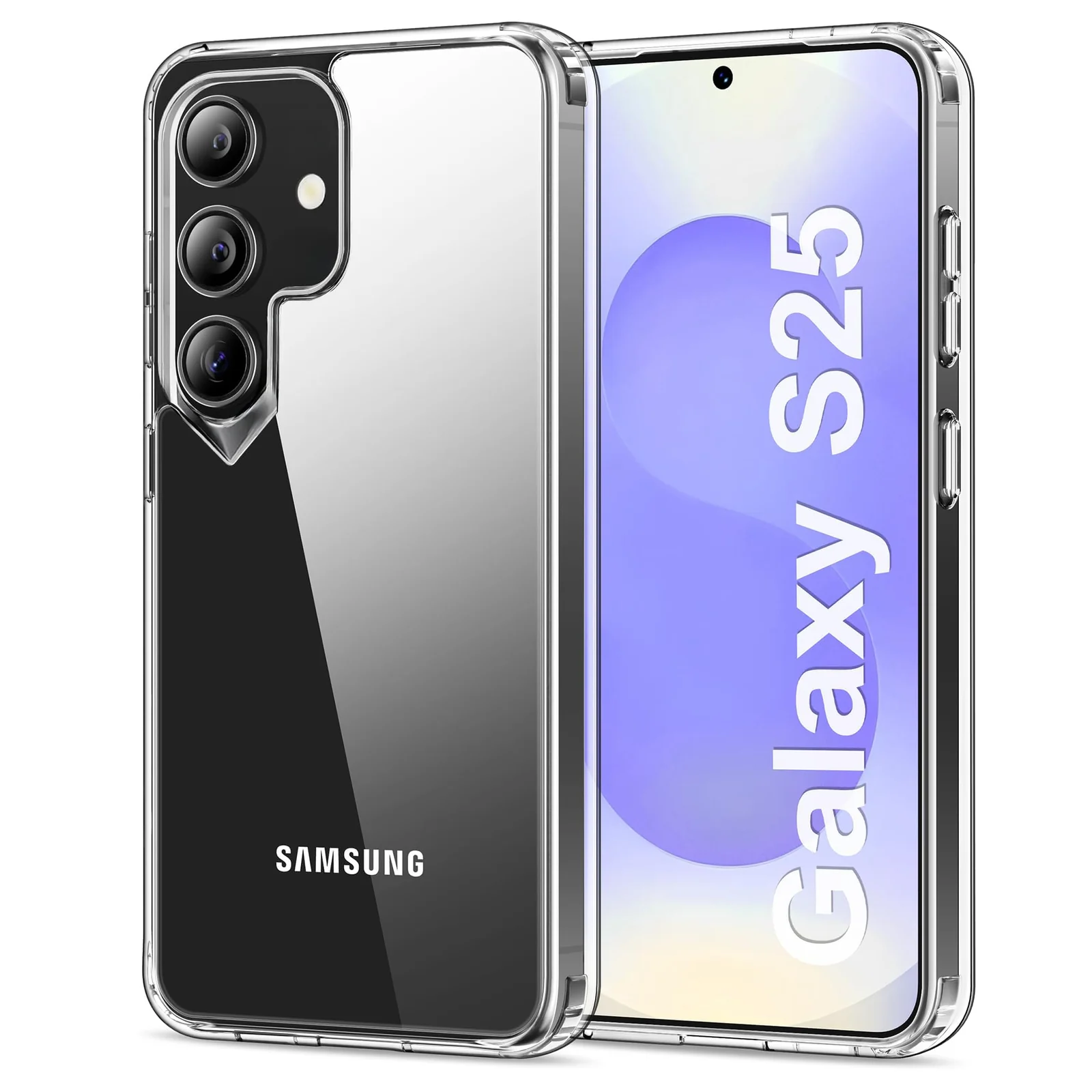 DL3 Mobilak Rugged Protective Case for Samsung Galaxy S25 5G, Supports wireless charging, Shock-absorbing protection, Non-slip grip - Clear