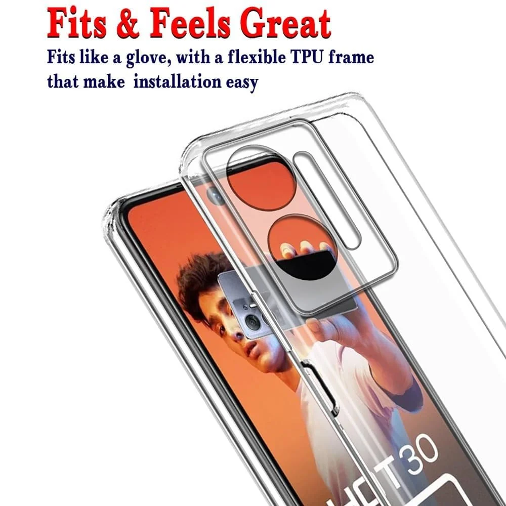 DL3 Mobilak Case Compatible with Infinix Hot 30 Case Crystal Soft TPU Gel Case Flexible Silicone Anti-Scratch Camera Protection TPU Cover - Clear