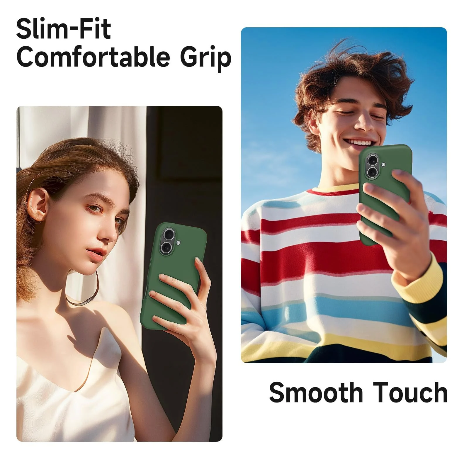 DL3 Mobilak Compatible with iPhone 16 Plus Case, Premium Liquid Silicone Case, Full Body Protective Cover, Shockproof, Slim Phone Case, Anti-Scratch Soft Microfiber Lining - Green