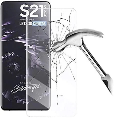 DL3 Mobilak Full Glass Screen Protector For Samsung S21 Ultra Nano UV Tempered Glass Full Glue Cover Screen Protector For Samsung S21 Ultra Nano Screen Glass Film - Clear