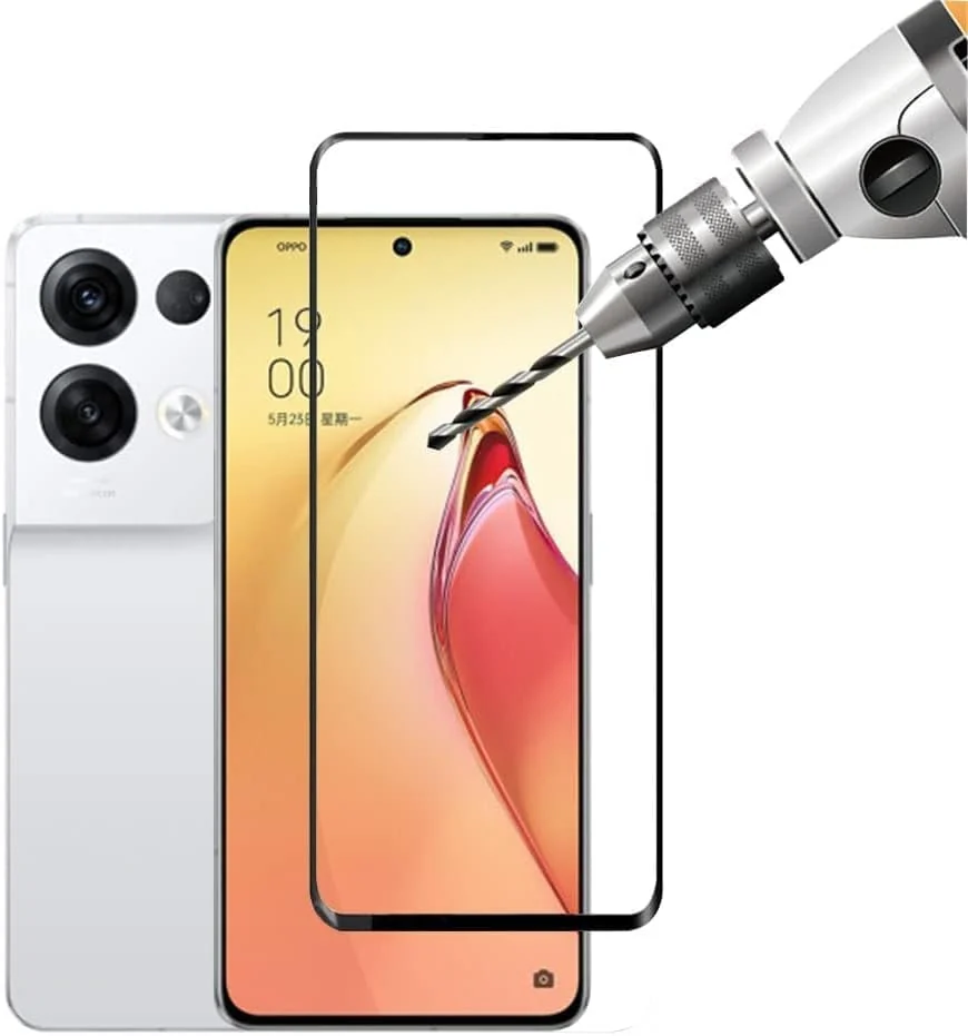 DL3 Mobilak Full Curved 5D Glass Screen Protector Full Glue For OPPO Reno 8 Pro 5G - Black
