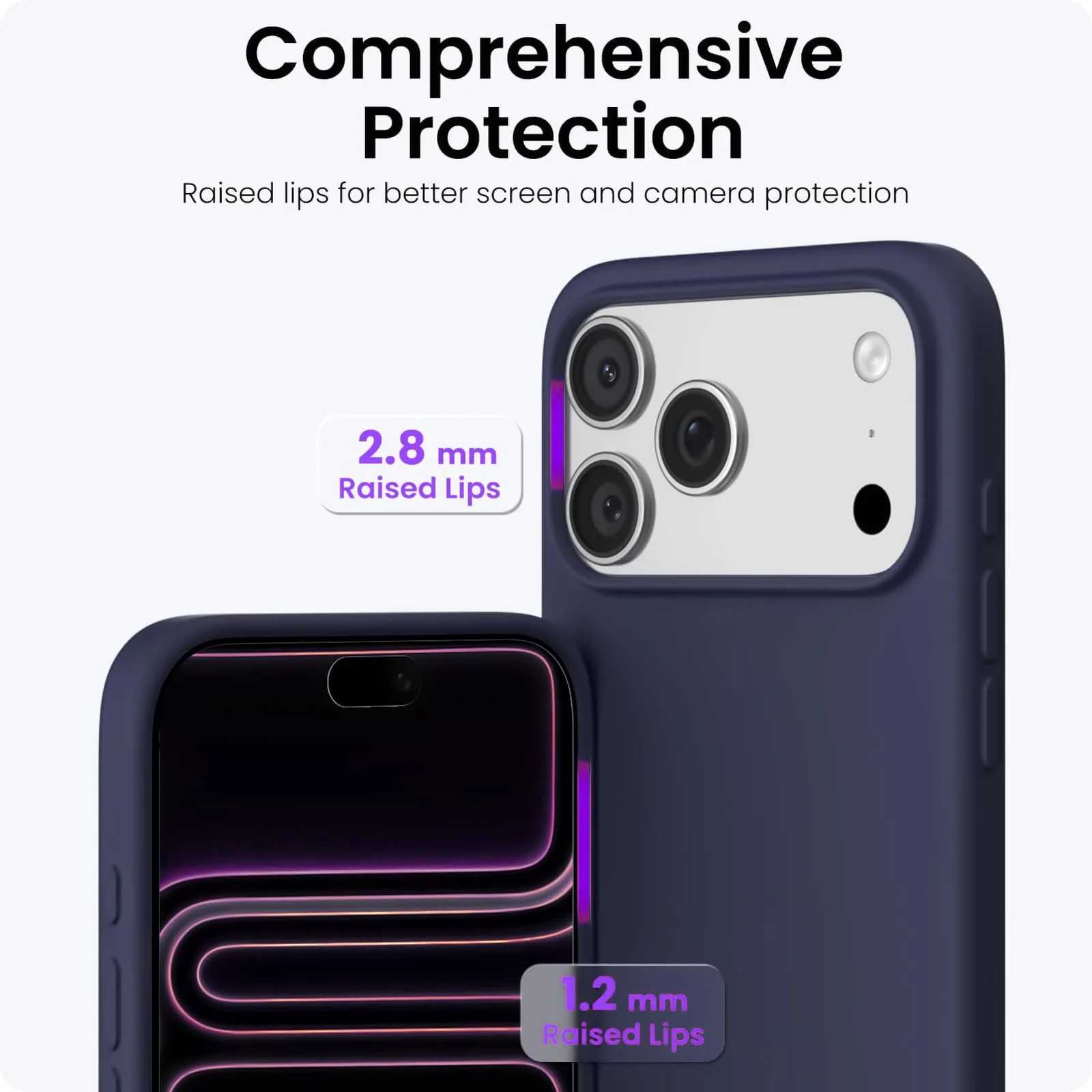 DL3 Mobilak Compatible with iPhone 17 Pro Max 6.9-Inch Case, Premium Liquid Silicone Case, Full Body Protective Cover, Shockproof, Slim Phone Case, Anti-Scratch Soft Microfiber Lining - Dark Blue