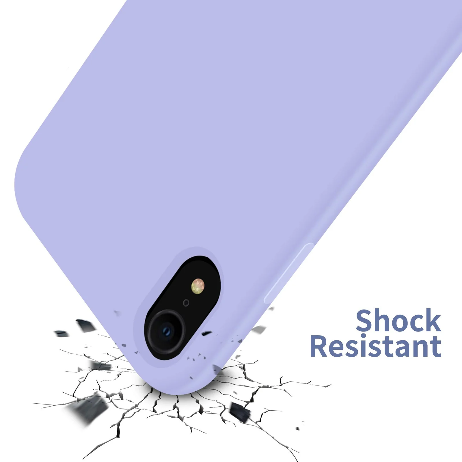 DL3 Mobilak Liquid Silicone Protective Case with Soft Microfiber Lining for iPhone XR - Light Purple