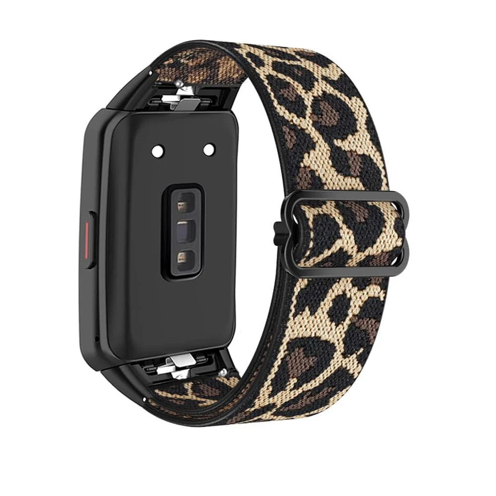 DL3 Mobilak Elastic Straps Compatible with Honor Band 6/Huawei Band 6 Pro/Huawei Band 6 Men Women, Adjustable Stretchy Bracelets Sport Nylon Replacement Bracelet - Black