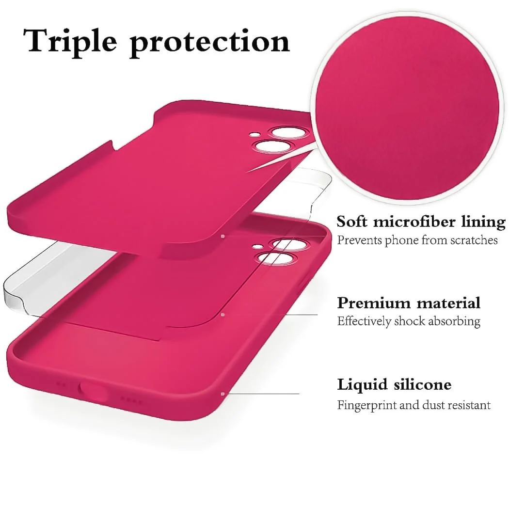 DL3 Mobilak Soft Silicone Protective Case for realme 10 pro plus with Microfiber Lining and Shockproof Design - Hot Pink