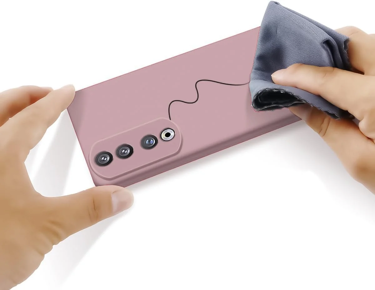 DL3 Mobilak Soft Silicone Protective Case for Honor 90 with Microfiber Lining and Shockproof Design - Cashmere