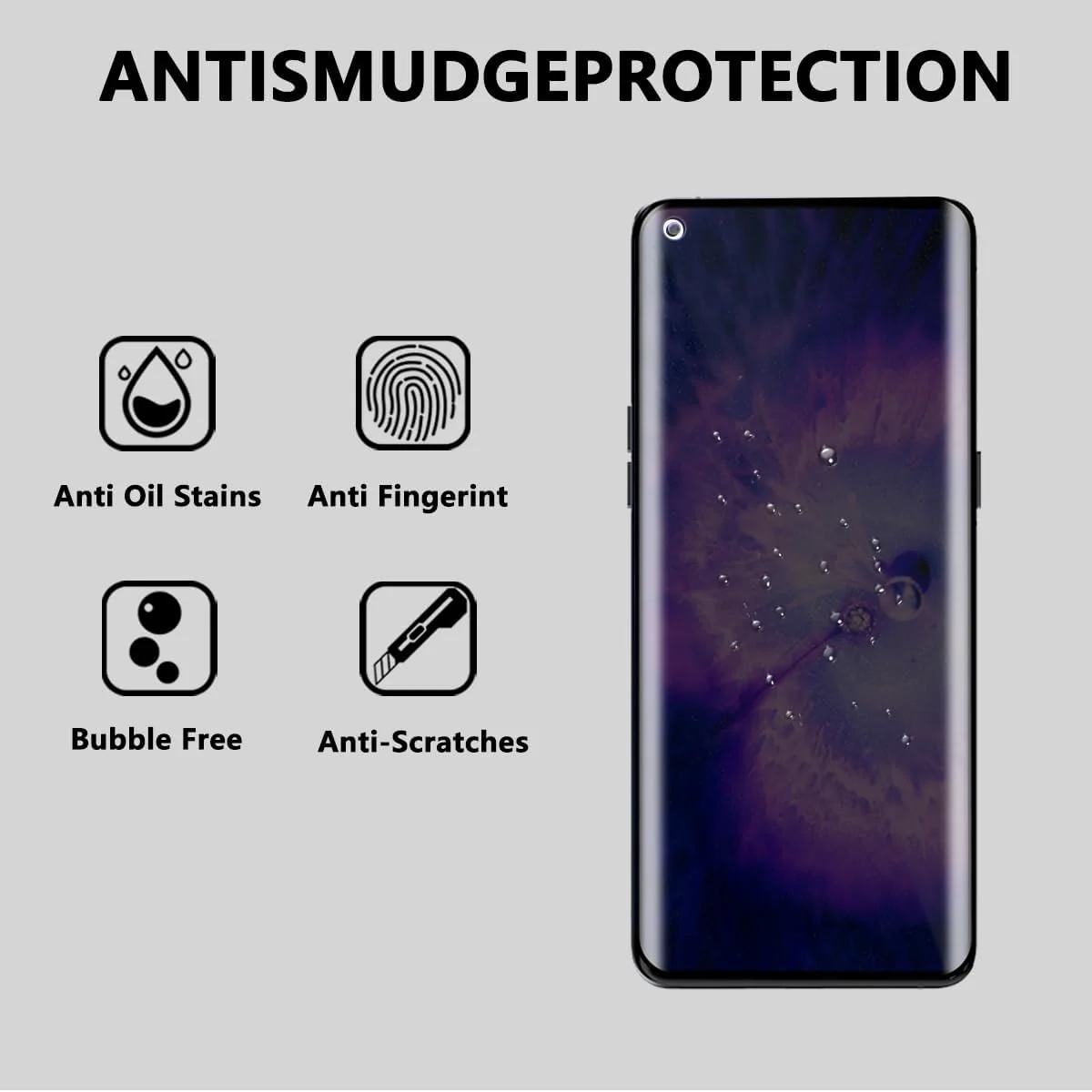 DL3 Mobilak Screen Protector for OPPO Find X5 UV Glass Fingerprint Reader Support 3D Curved Anti-Spy Tempered Glass Screen Protector - Privacy
