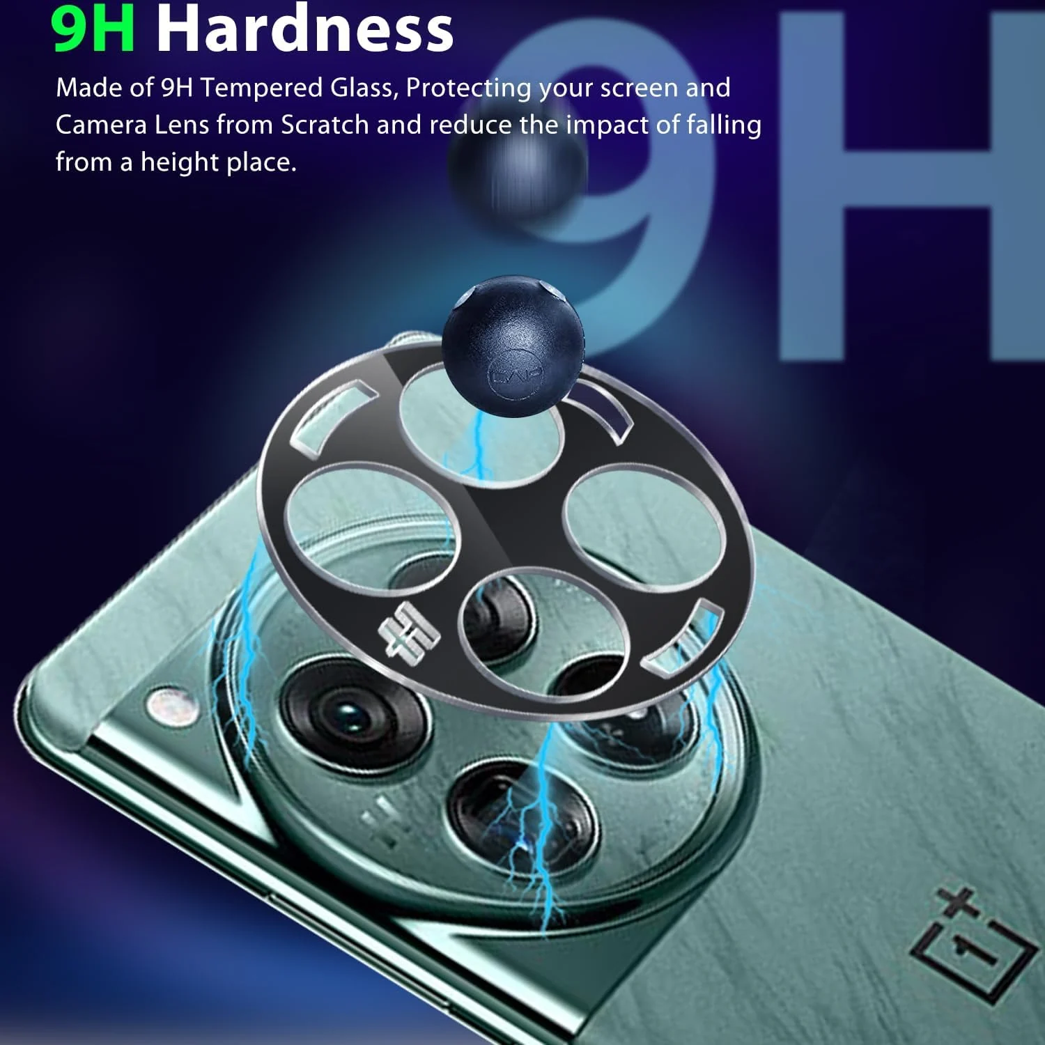 DL3 Mobilak OnePlus 12 5G Camera Lens Protector Tempered Glass Screen Protector HD [Full Coverage][Anti-Scratch] Drop Protection Ultra Clear/Thin Lens Protector Case - Black