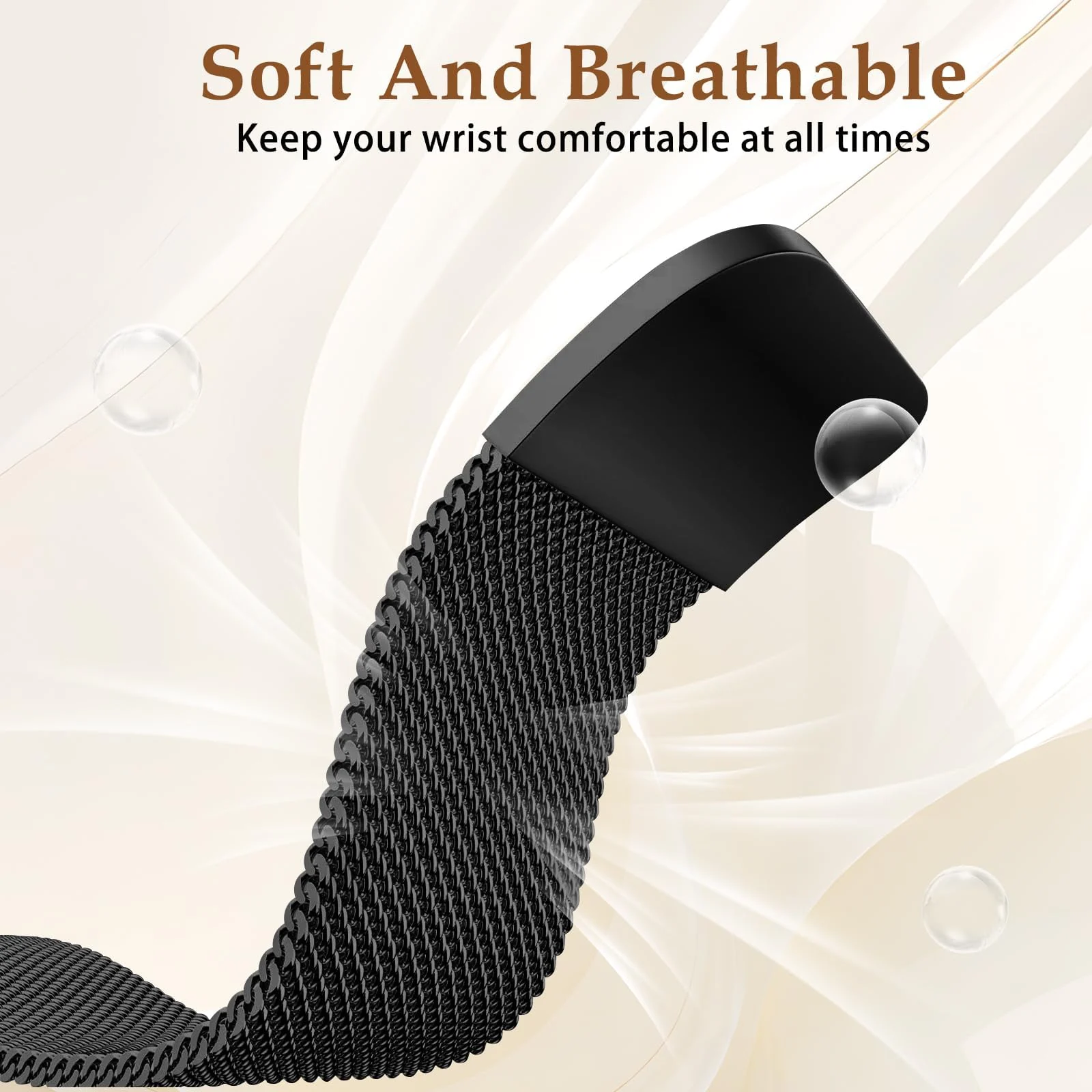 MOBIGON Magnetic Stainless Steel Watch Strap for Huawei Band 11 / 11 Pro, Black