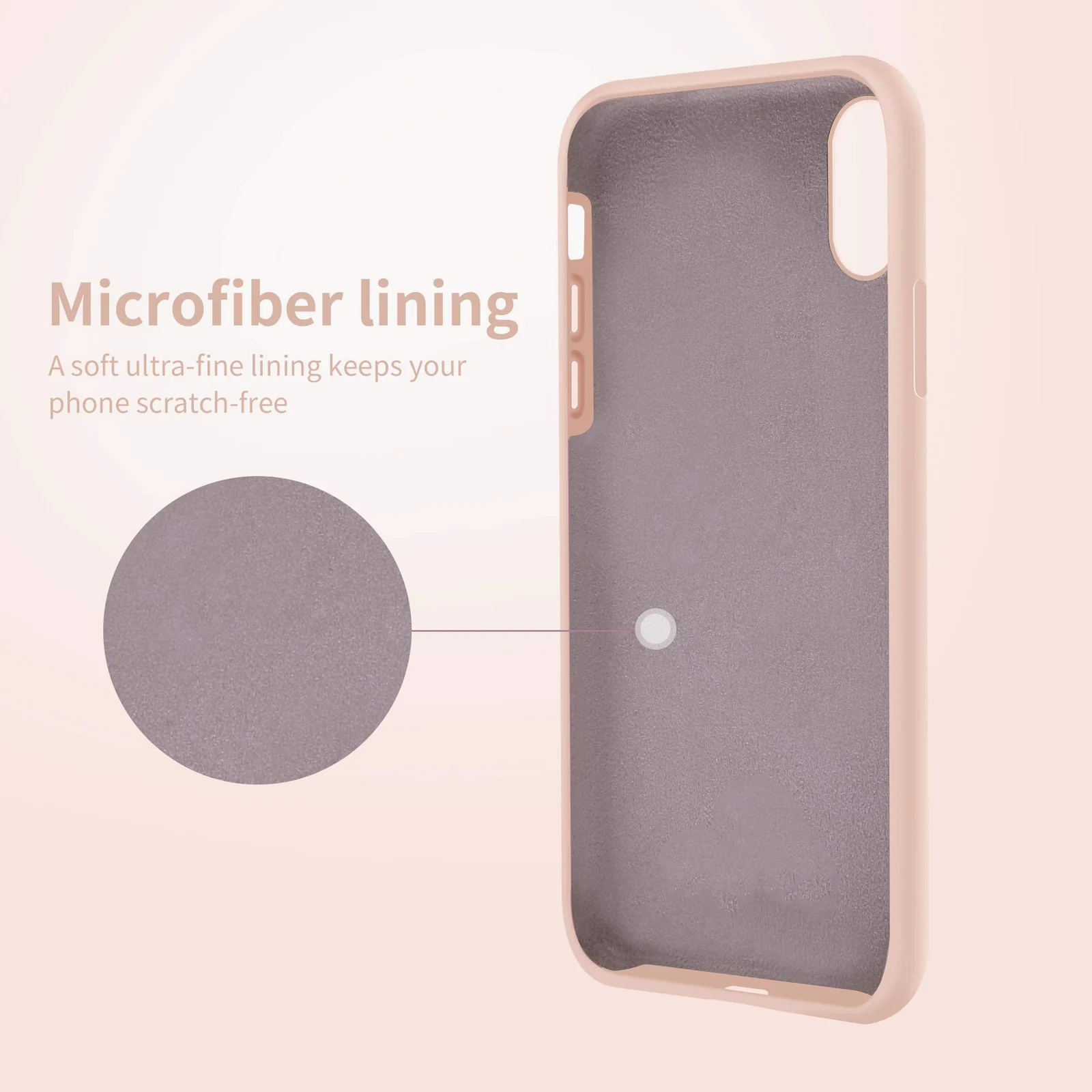 DL3 Mobilak Compatible with iPhone X/iPhone XS Case, Liquid Silicone Case, Full Body Protective Cover, Shockproof, Slim Phone Case, Anti-Scratch Soft Microfiber Lining - Pink Sand