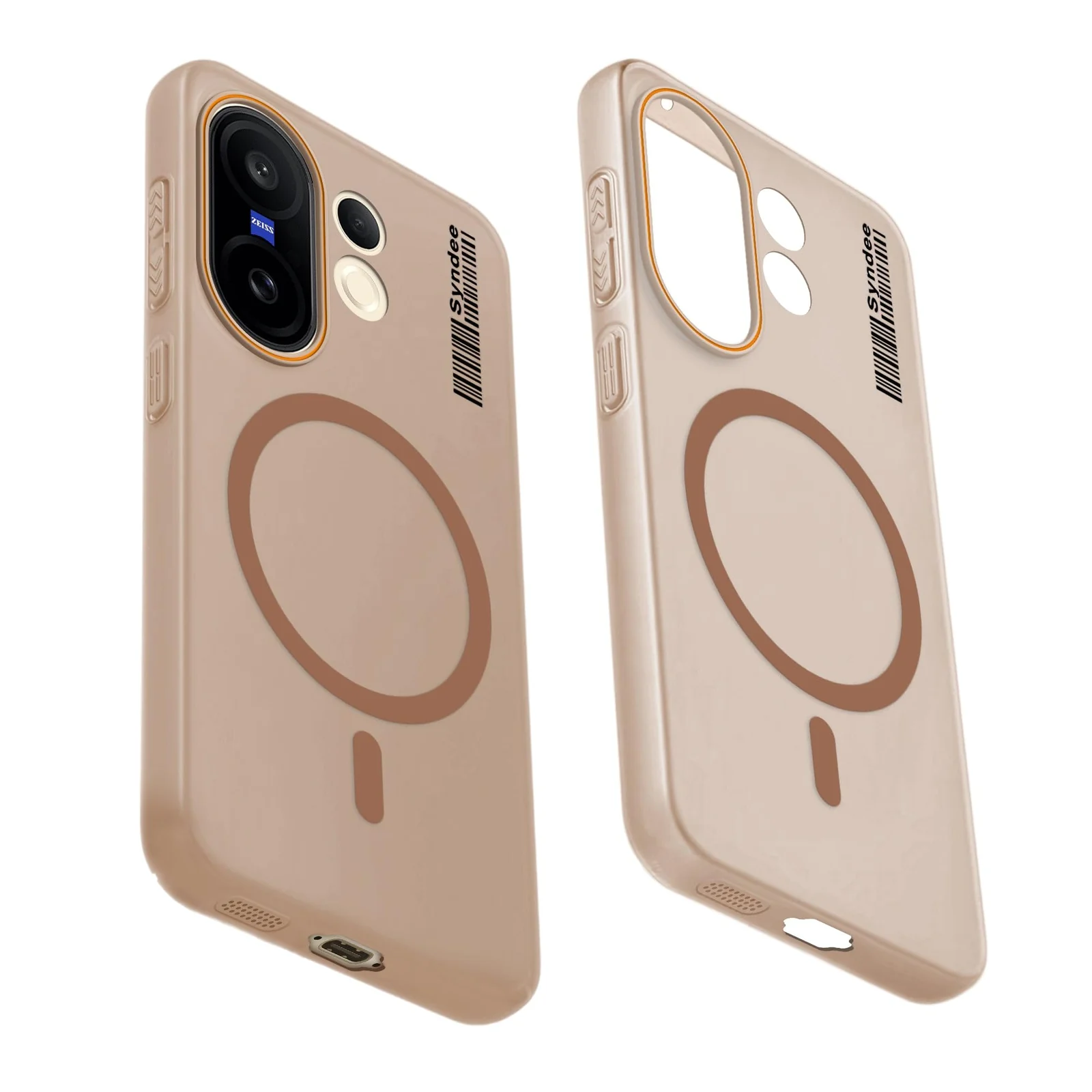 DL3 Mobilak Case Back Cover for Vivo V60 Lite 5G/4G Case, Sleek Frosted Translucent Back Only Compatible with Wireless Magnetic Accessories | Anti-Scratch Shockproof Phone Case - Brown
