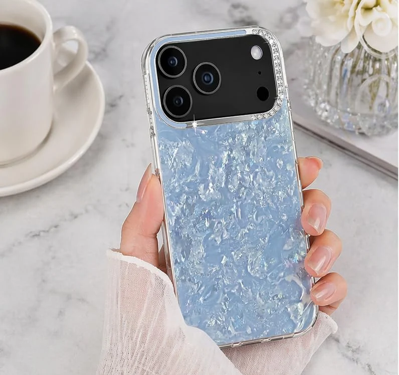 DL3 Mobilak Glitter Rhinestone Protective Case for iPhone 11 Pro Max with Shockproof Design - Sky Blue