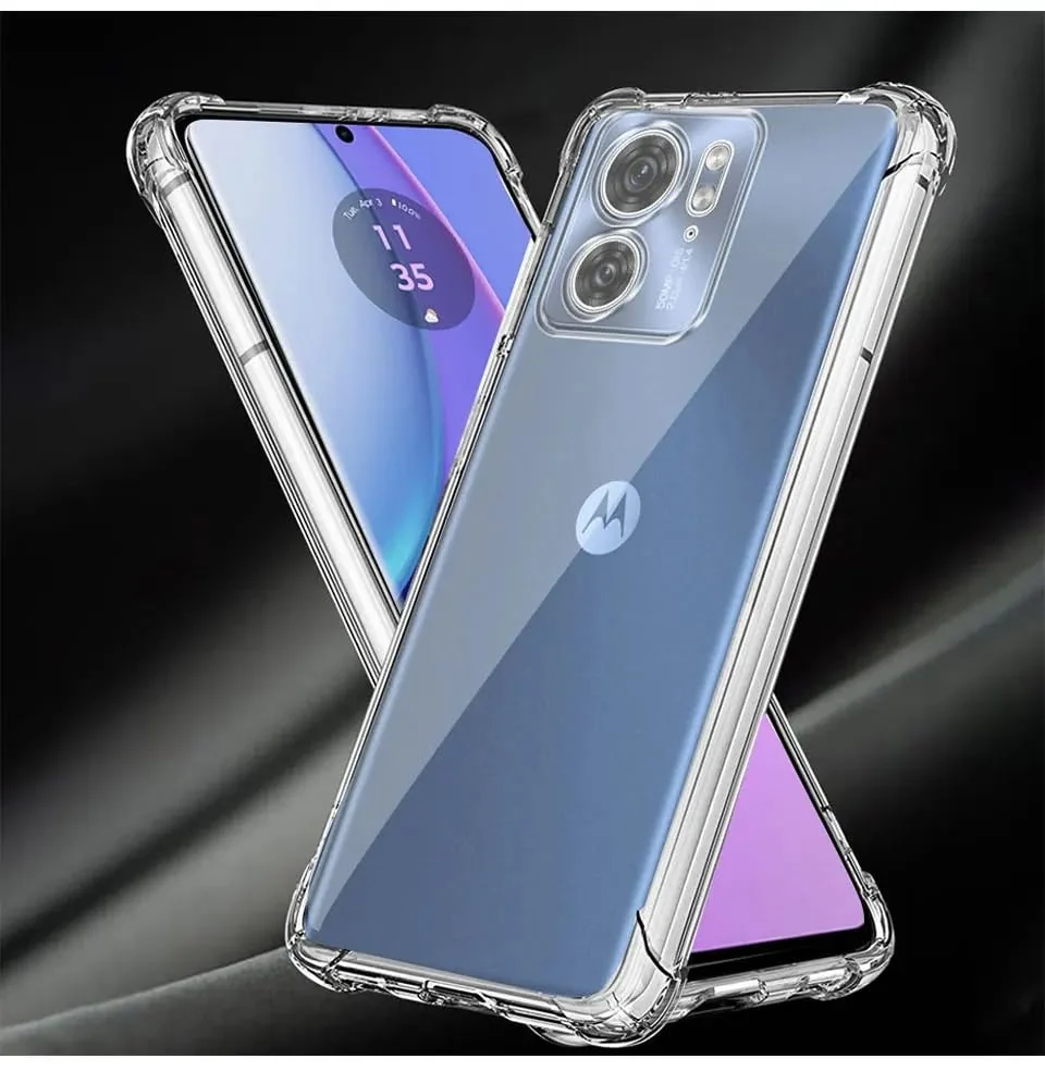 DL3 Mobilak Case Compatible with motorola edge 40, Cover Silicone TPU Gorilla Anti-shock Protector Camera Shockproof Corners - Clear