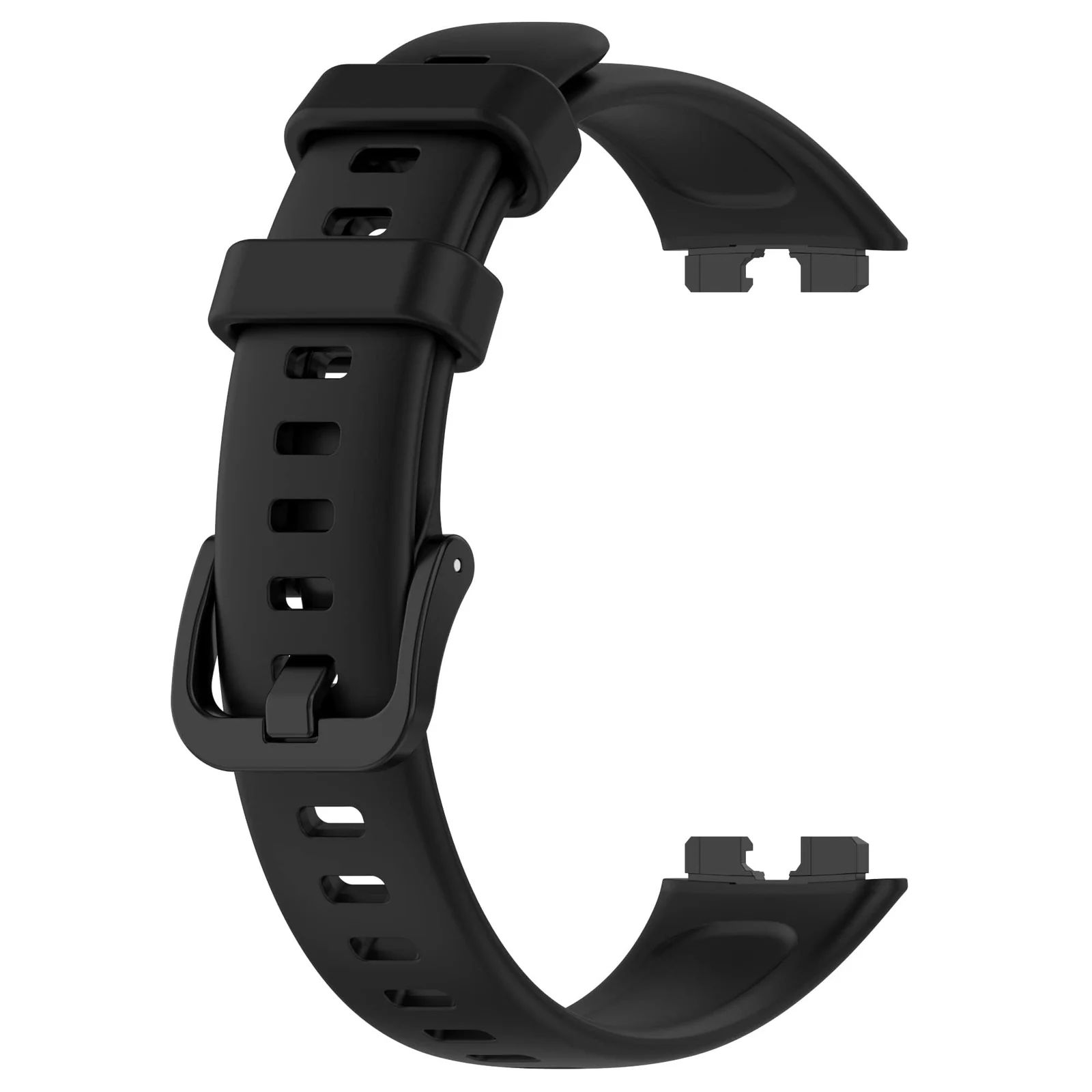 DL3 Mobilak Silicone Bracelet for Huawei Band 9/8, Soft Sport Replacement Strap, Adjustable Waterproof for Women/Men - Black