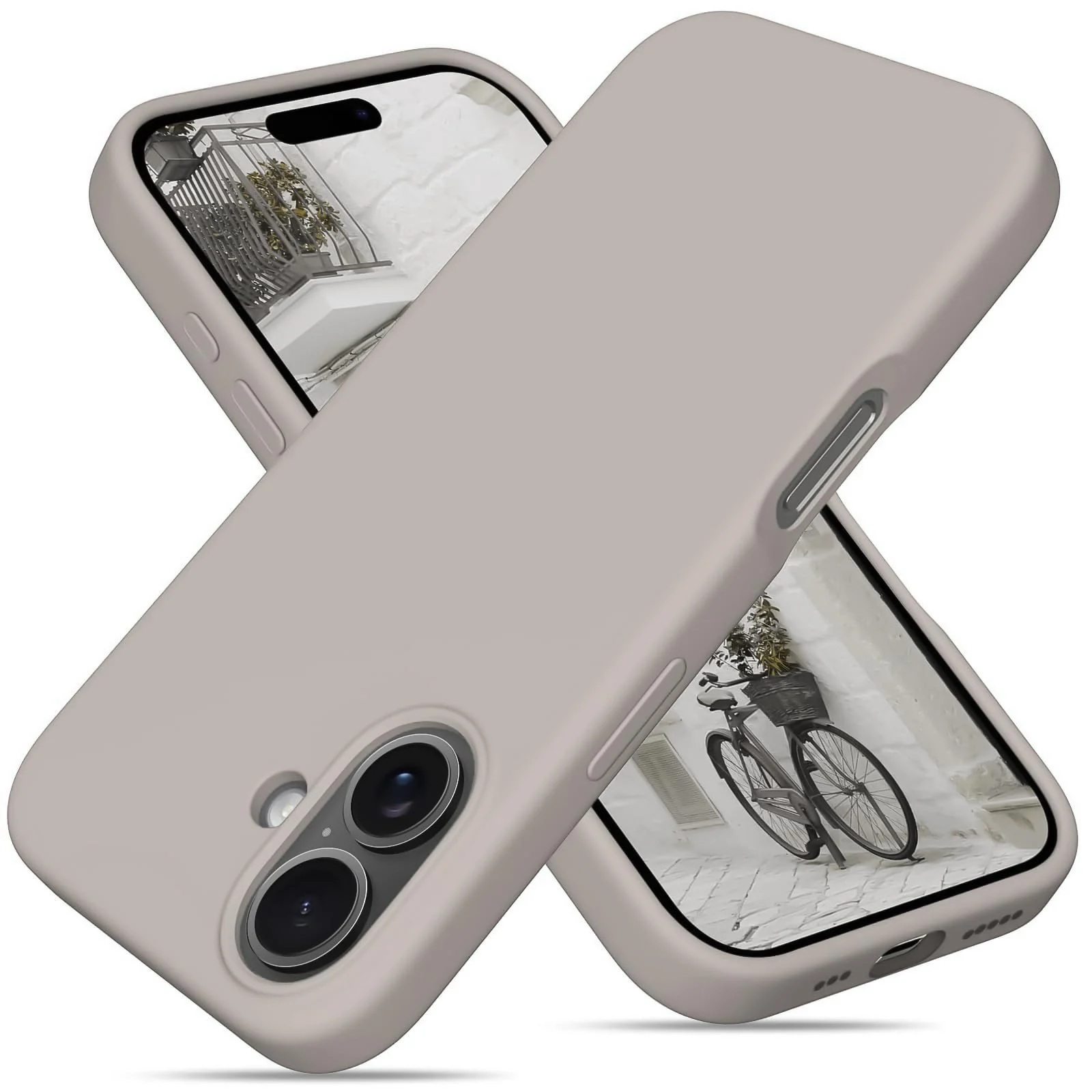 DL3 Mobilak Compatible with iPhone 16 6.1-inch Case, Premium Liquid Silicone Case, Full Body Protective Cover, Shockproof, Slim Phone Case, Anti-Scratch Soft Microfiber Lining (Off White) - Off-White