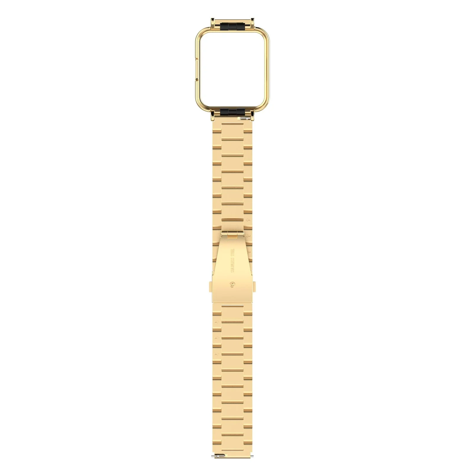 DL3 MOBILAK Adjustable Stainless-Steel Watch Strap with Case for Xiaomi Redmi Watch 2 Lite and Poco Watch and Horloge 2 - Gold