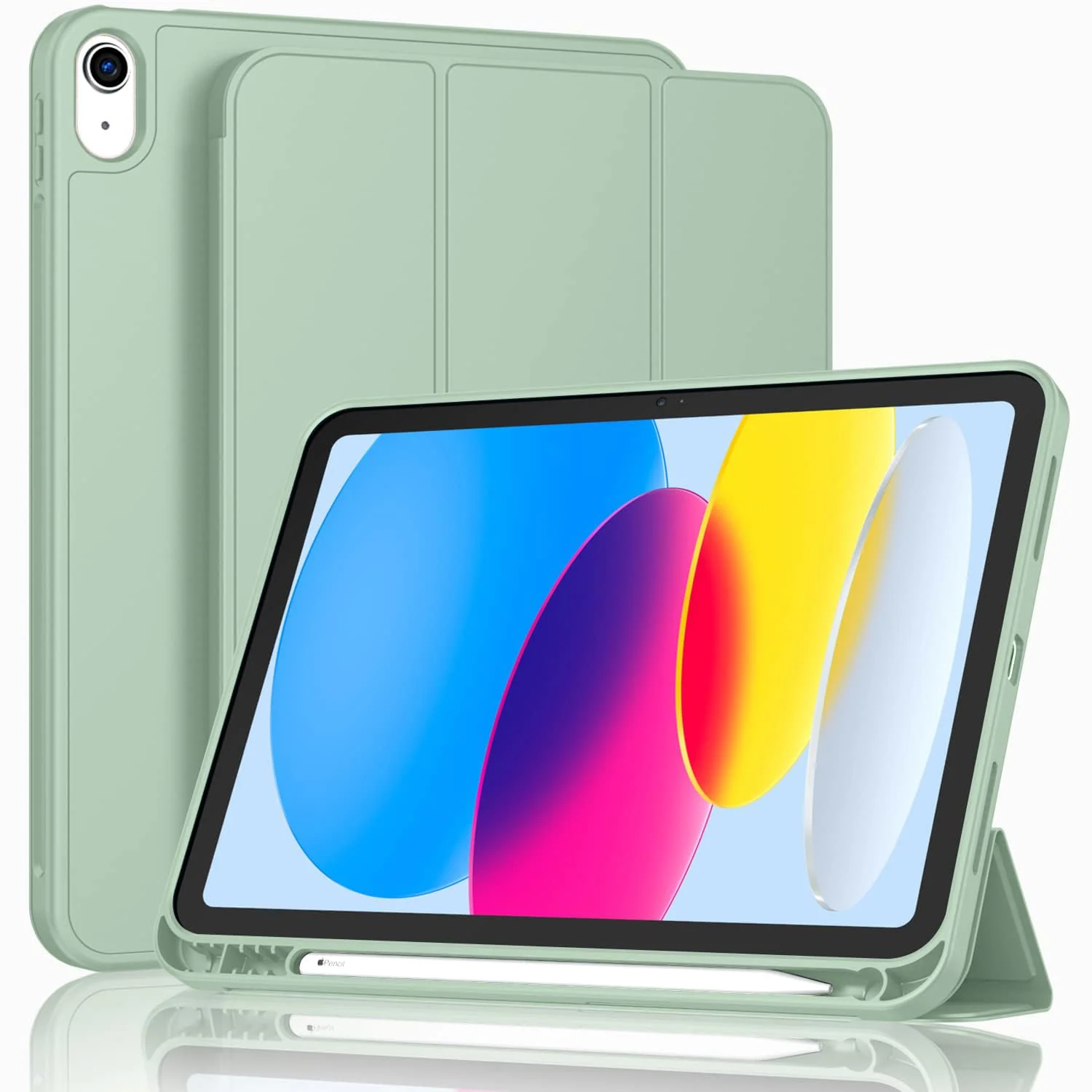 DL3 Mobilak iPad Air 11-Inch M2 (2024), iPad Air 5/4 (2022/2020 5th/4th 10.9-Inch) Case with Pencil Holder Full Body Protection + Charging Support Compatible with Apple Pencil (2nd - Mint Green