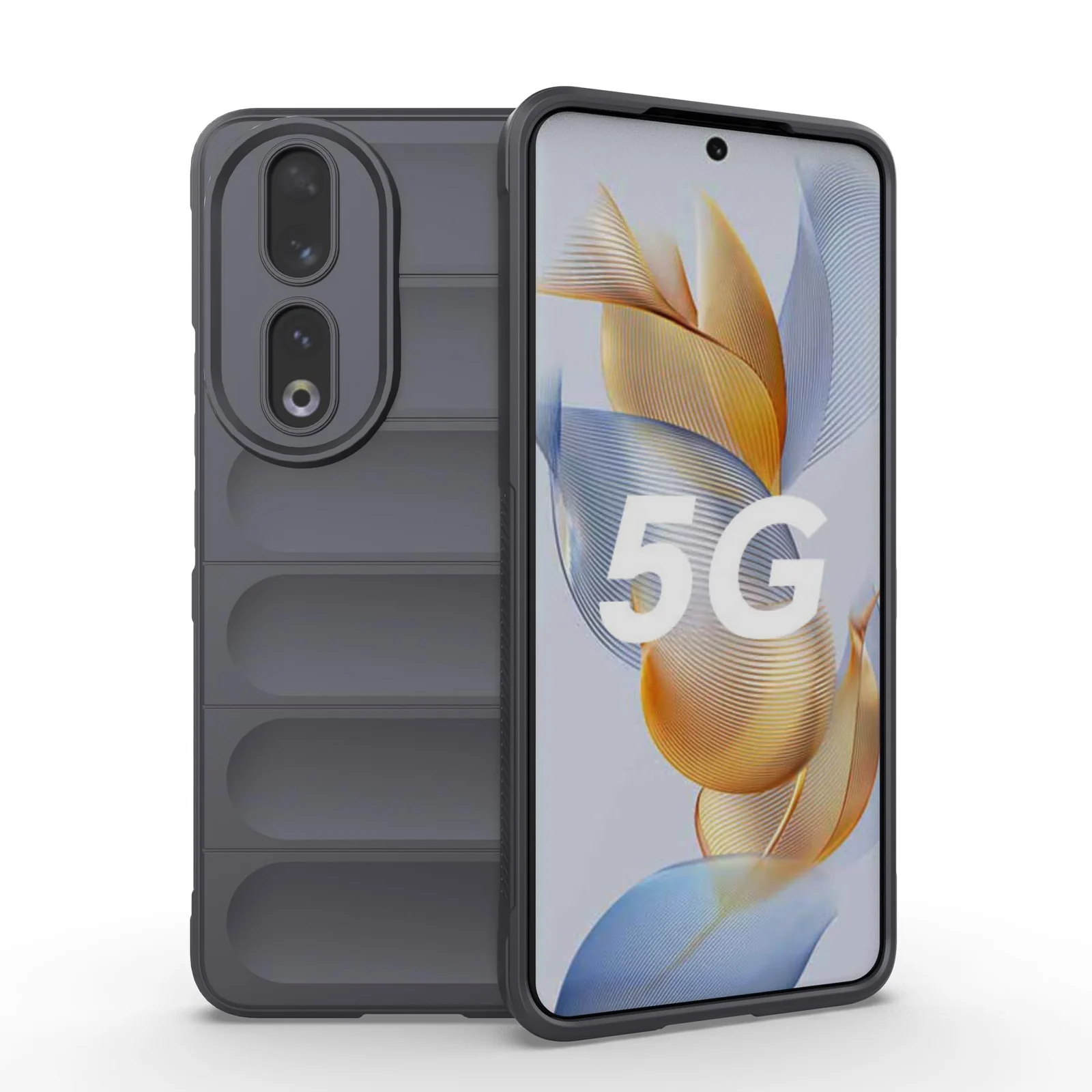 DL3 Mobilak Flexible Silicone and TPU Protective Case with Camera Protection for Honor 90 - Dark Gray