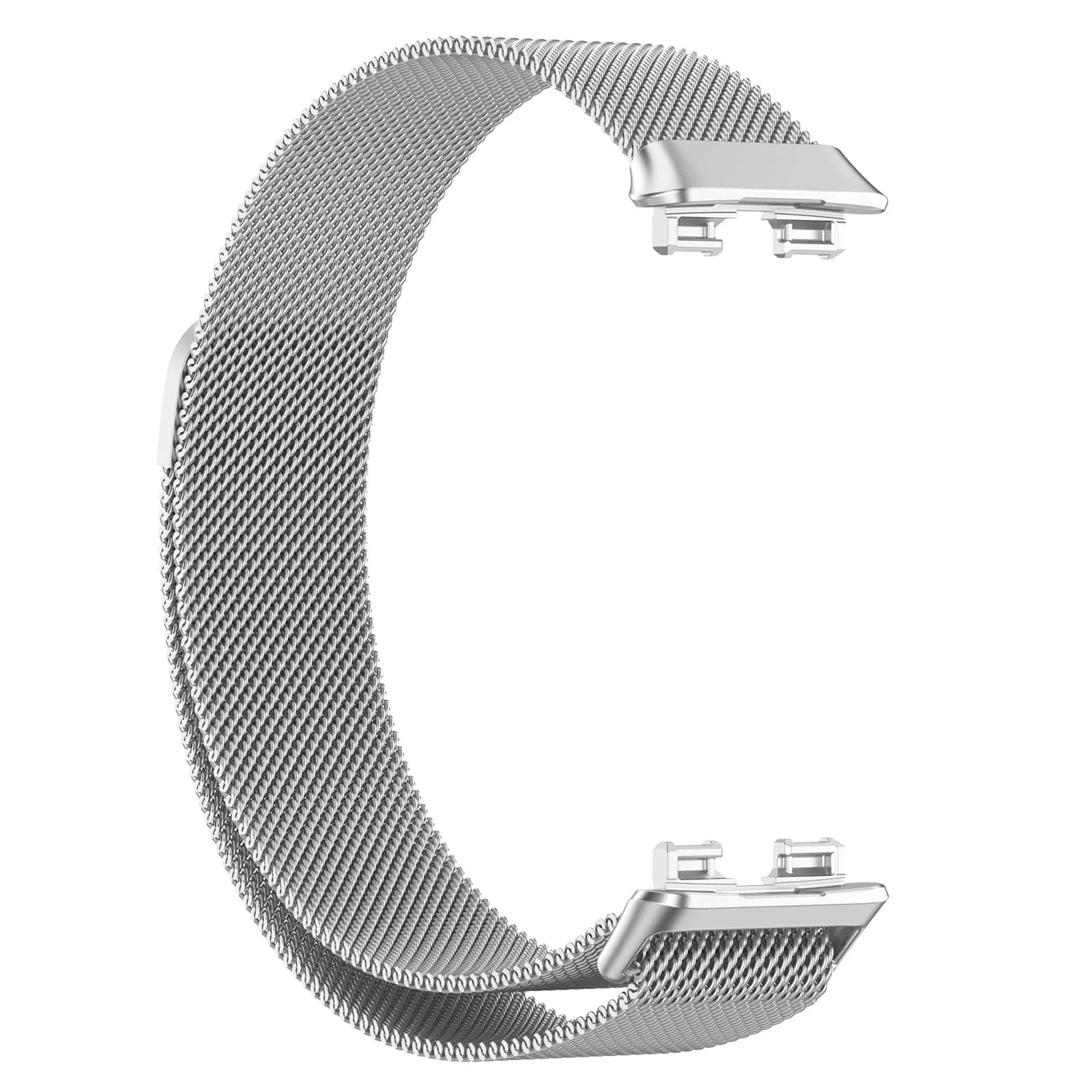 DL3 Mobilak Replacement Band for Huawei Band 8 Replacement Strap Magnetic Metal Stainless Steel Replacement Strap for Men and Women Huawei Band 8 - Silver