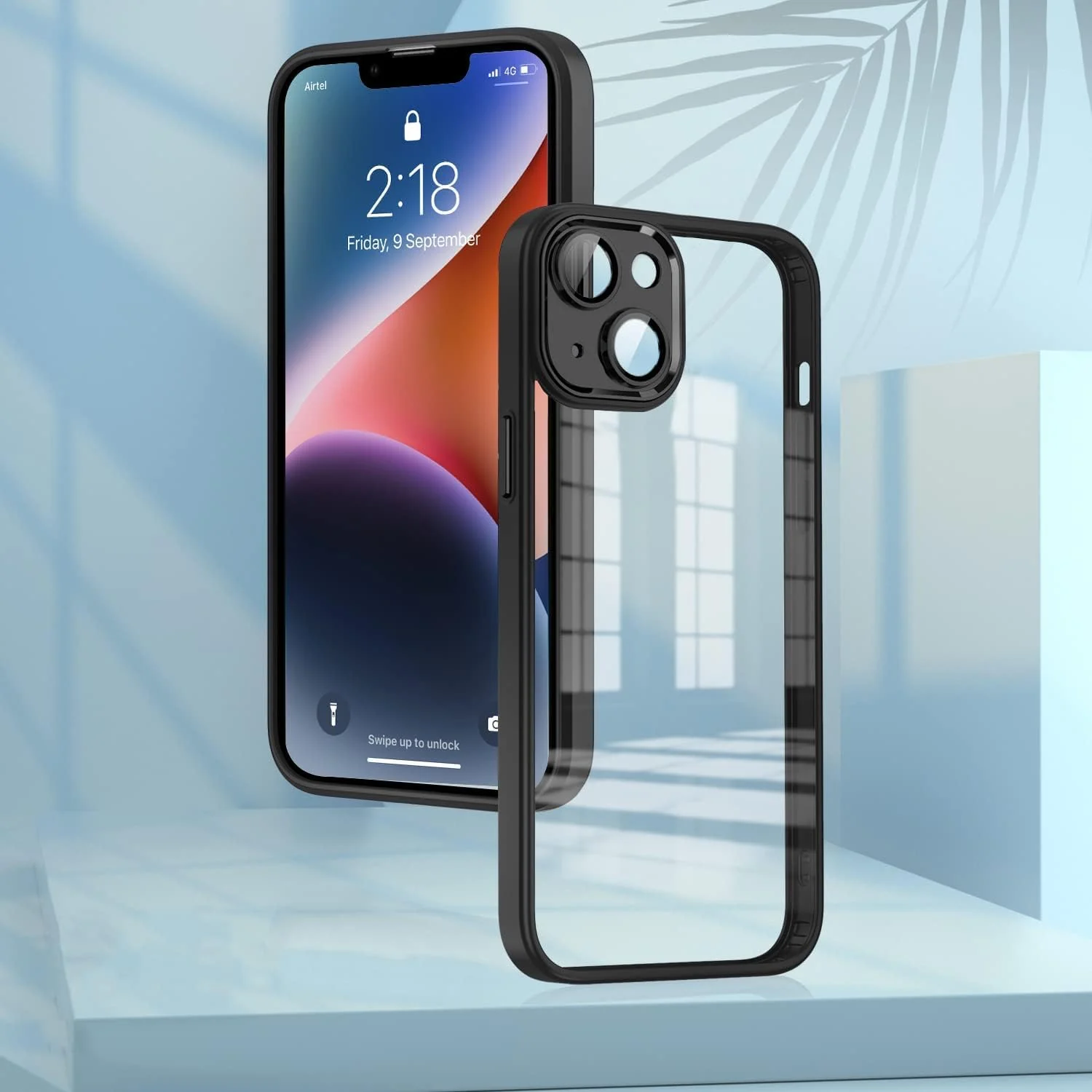 DL3 Mobilak Clear TPU Case for iPhone 15 + Plus / iPhone 14 Plus 6.7-Inch, Camera protection, Shock-absorbing protection, Scratch-resistant surface - Black